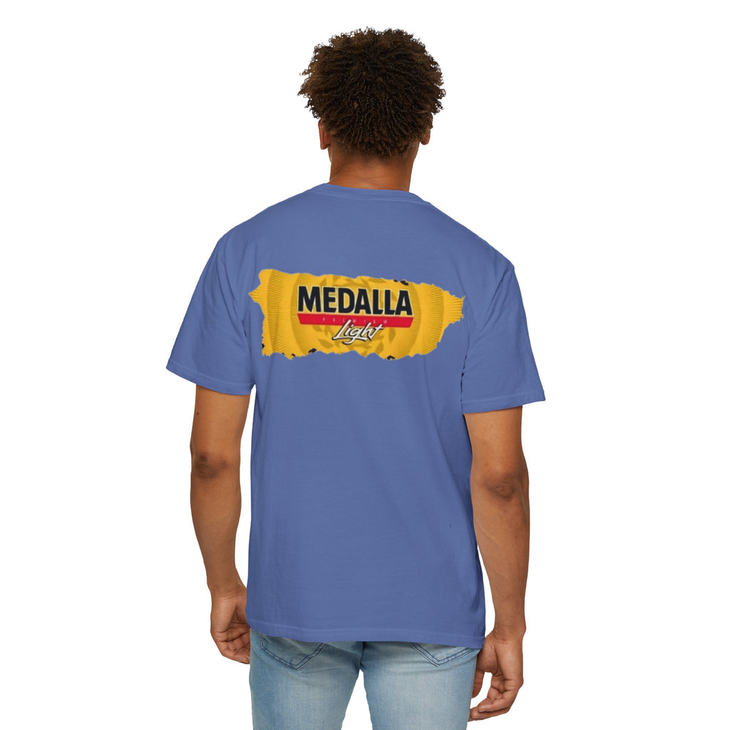 Medalla Light Puerto Rican Beer T-Shirt Coqui Frog Mascot Six-Pack Graphic Tee Puerto Rico’s Navidades