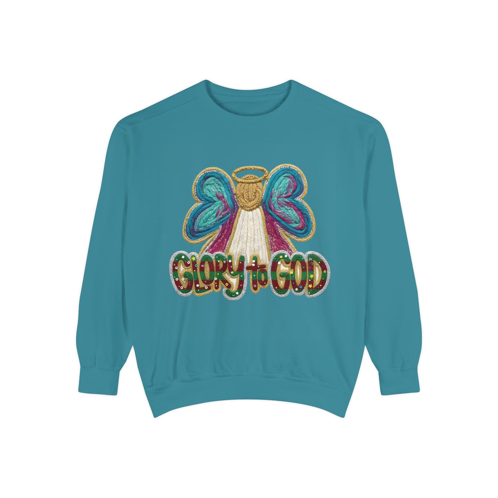 Glory to God Angel Sweatshirt Christmas Holiday Collection  Festive T-Shirt & Sweater