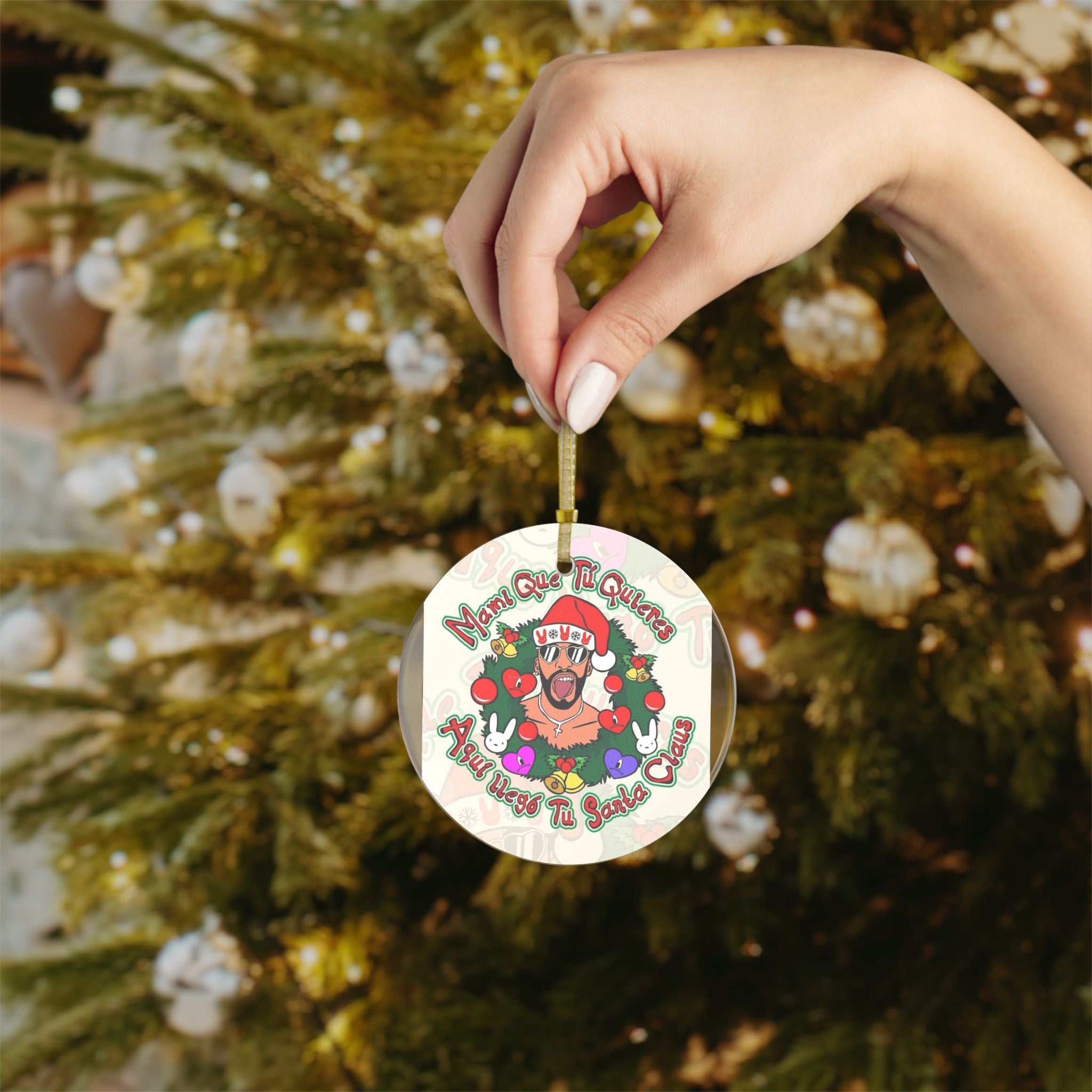 Boricua Navidad Ornament | Handcrafted Glass Ball | Puerto Rican Christmas Decor Glass Ornaments