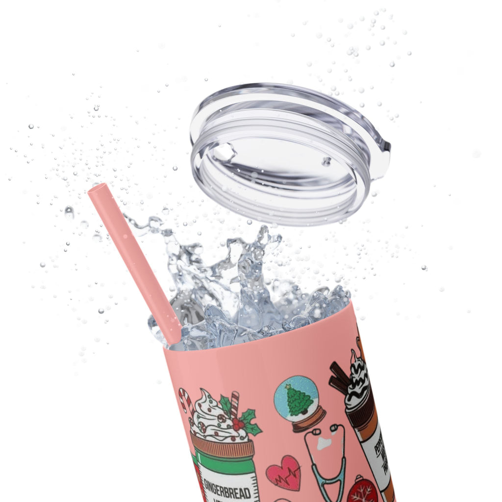 Emergency Department Nurse Christmas Skinny Tumbler - 20oz Holiday Medical Travel Cup with Straw Medical Christmas Mug