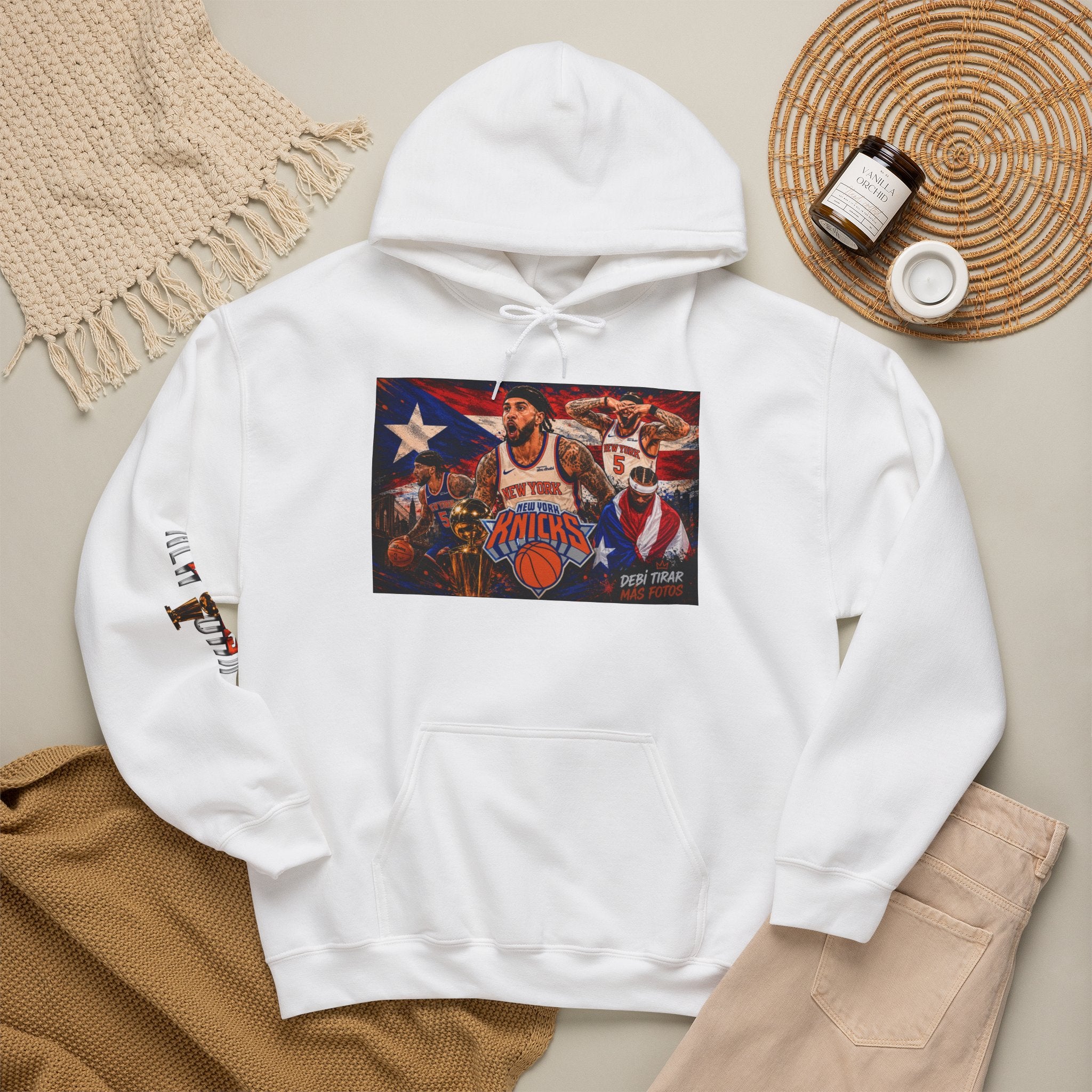 NY-K Retro Player Collage Hoodie — Basketball Fan Sweatshirt