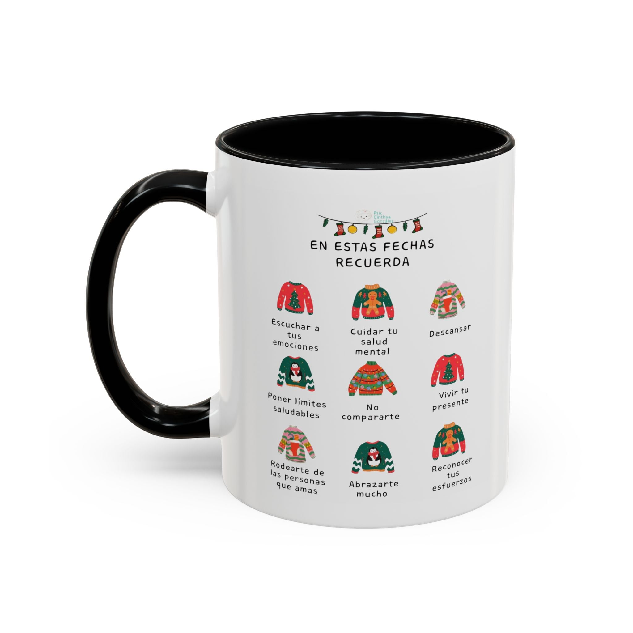 Coffee Mug — 'En Estas Fechas Recuerda' Holiday Sweater Reminder Accent Mug (11/15oz)