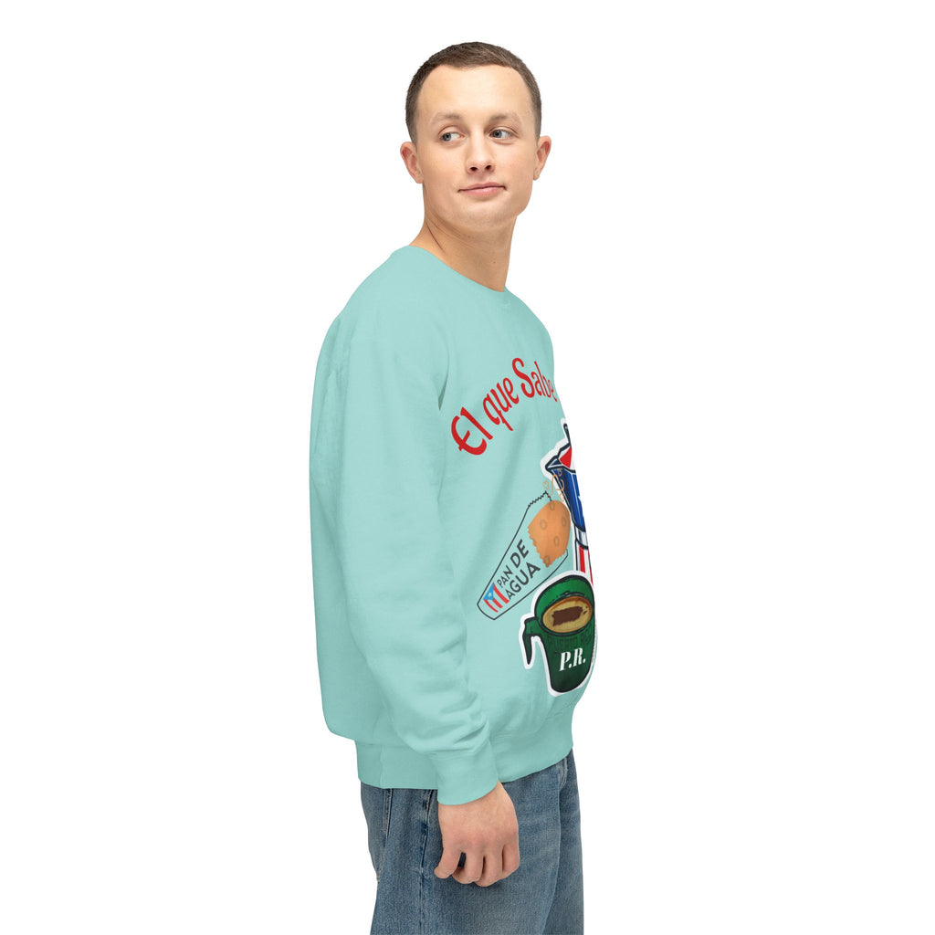 Crewneck Sweatshirt — "El que Sabe Sabe" Puerto Rico Coffee Design