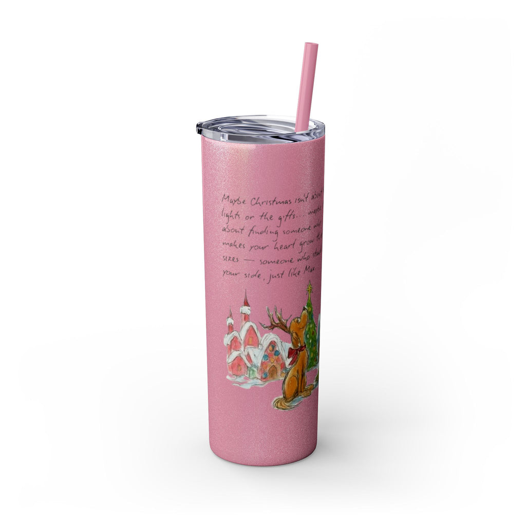 Grinch Christmas Skinny Tumbler with Straw — Dr. Seuss Holiday Quote Design, 20oz Christmas Mugs Collection