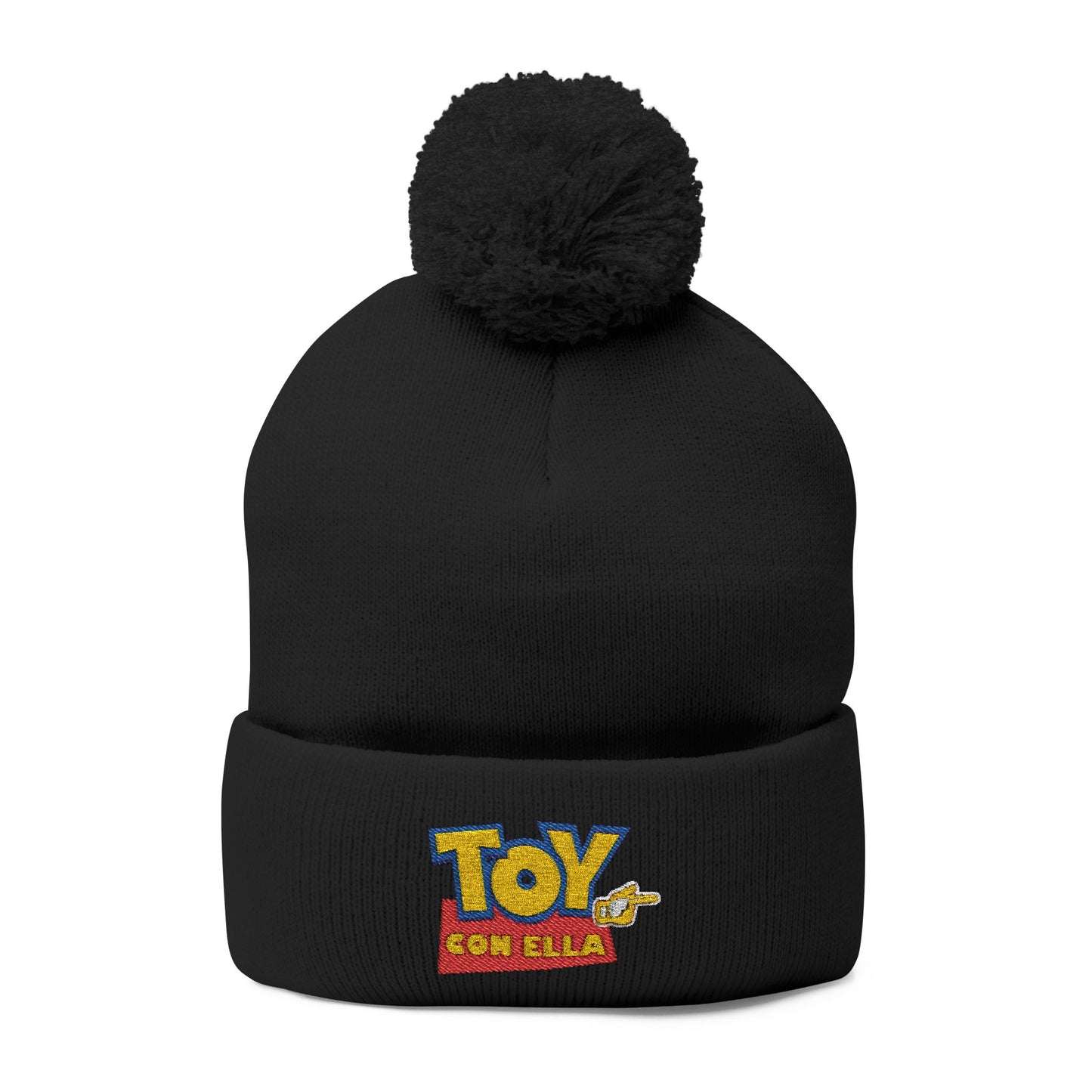 Toy Story Embroidered Pom-Pom Knit Cap Humor Cuffed Beanie – Warm, Soft & Sassy Winter Hat