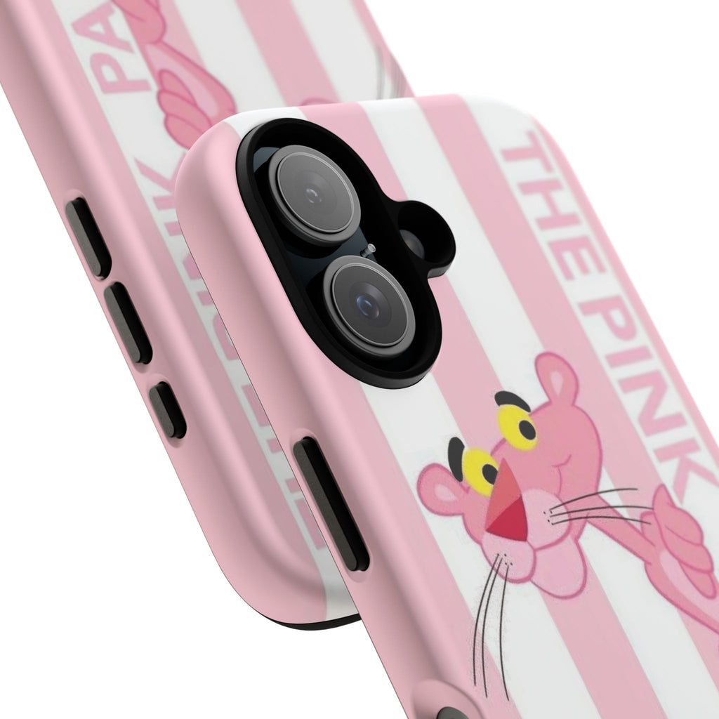 Pink Panther Tough Case Retro Striped Phone Case with "The Pink Panther" Design