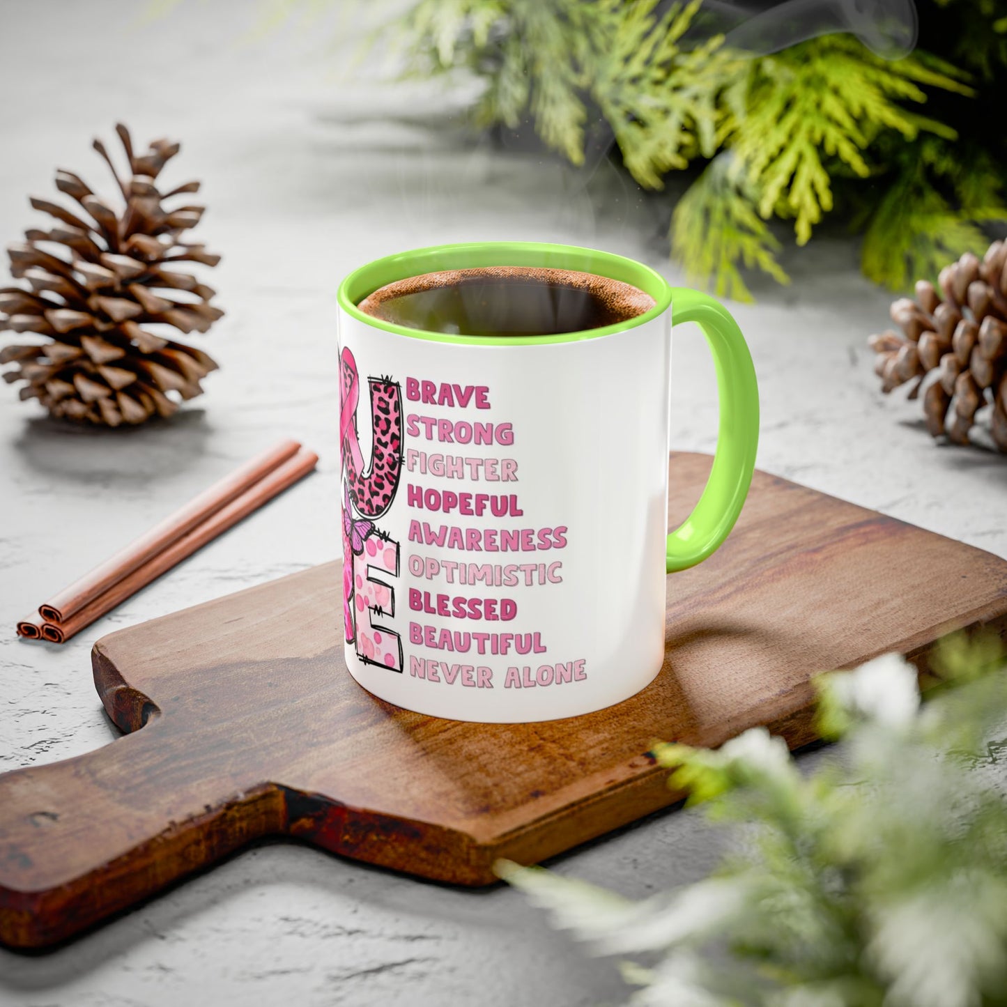 Cancer Hope Collection Empowering Inspirational Mug for Breast Cancer Awareness