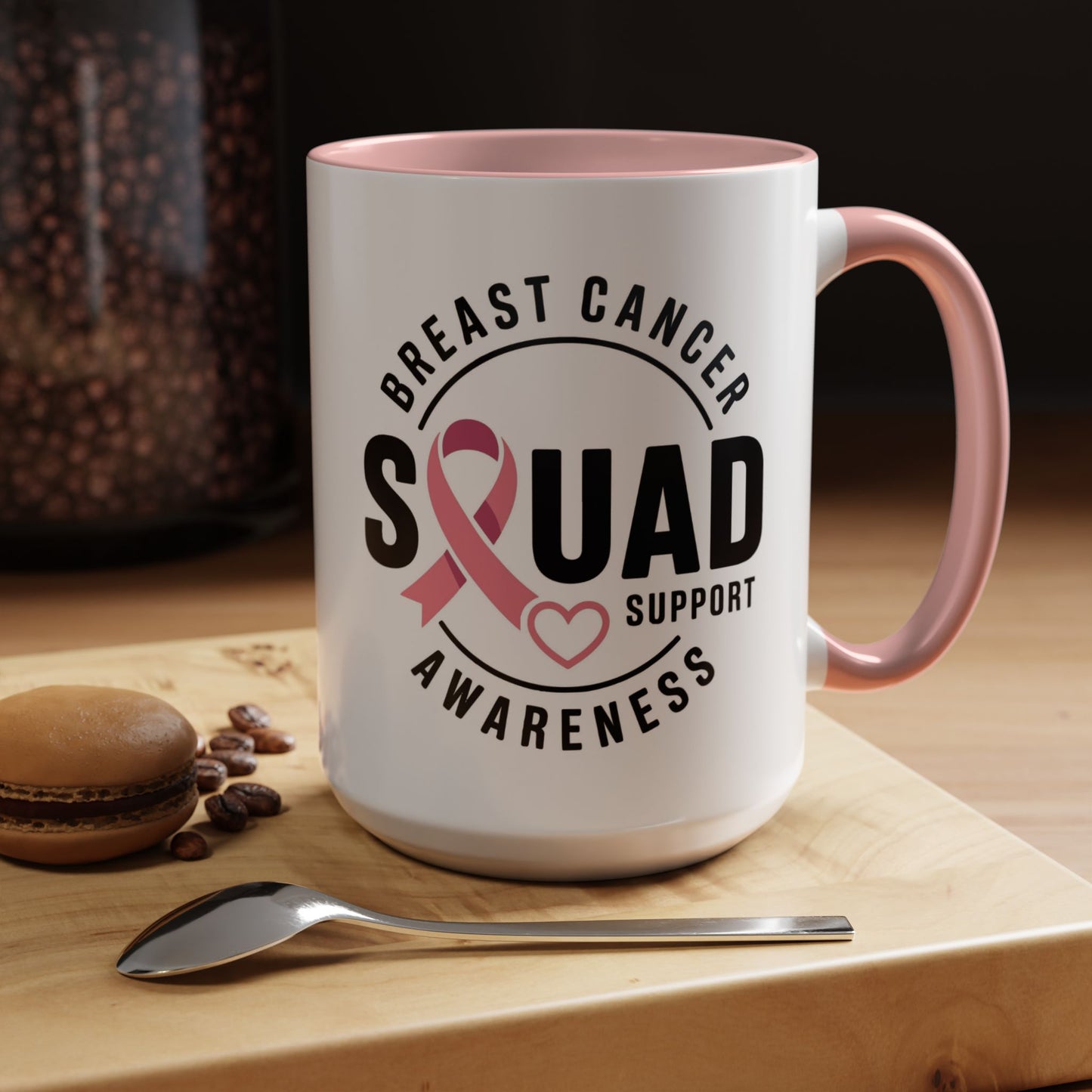 Breast Cancer Awareness Coffee Mug - Support Your Squad