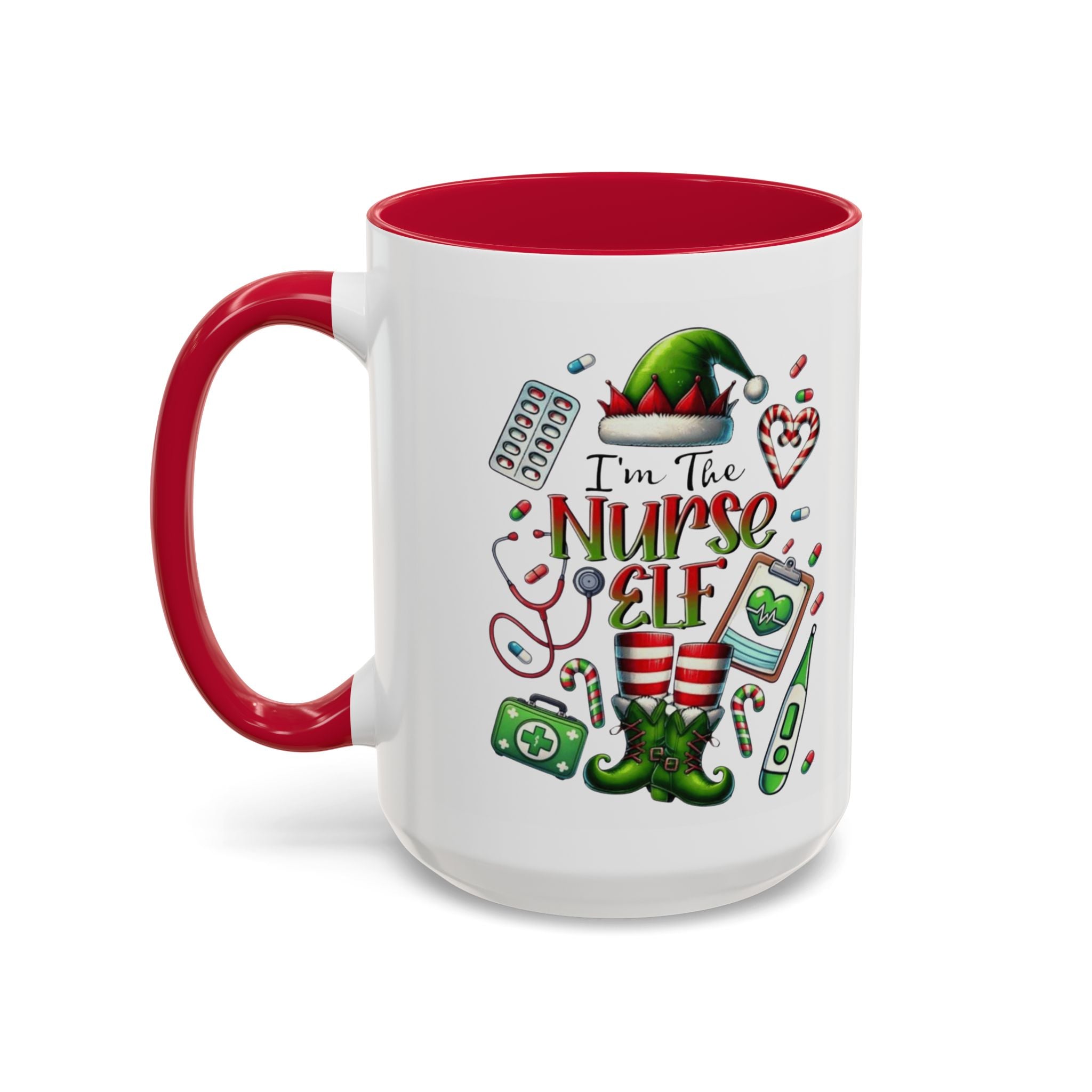 Nurse Elf Coffee Mug — Christmas Medical Holiday Gift (11oz & 15oz) Medical Christmas Mug