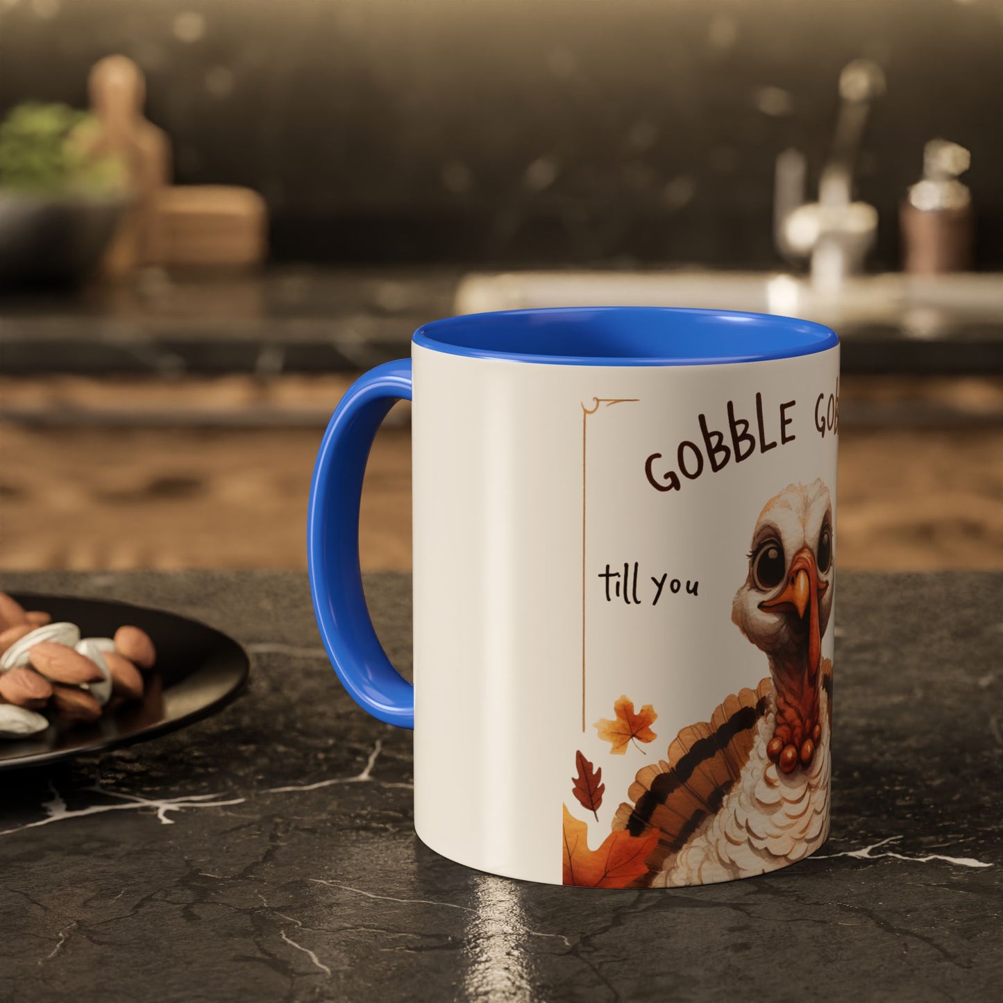 Mix cozy, aesthetic, and autumn-inspired sayings 🍁 Whimsical Thanksgiving Mug - Gobble Gobble Design