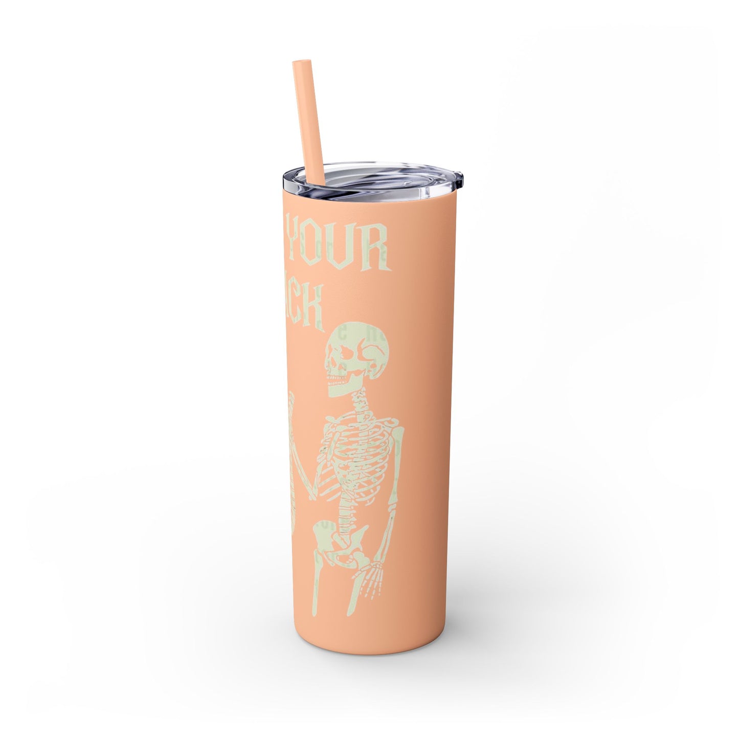Halloween Skeleton-Themed Tumbler, Got Your Back Drinkware, I Got Your Back Skinny Tumbler, Cute Gifts for Halloween, Fun Vibes for Parties