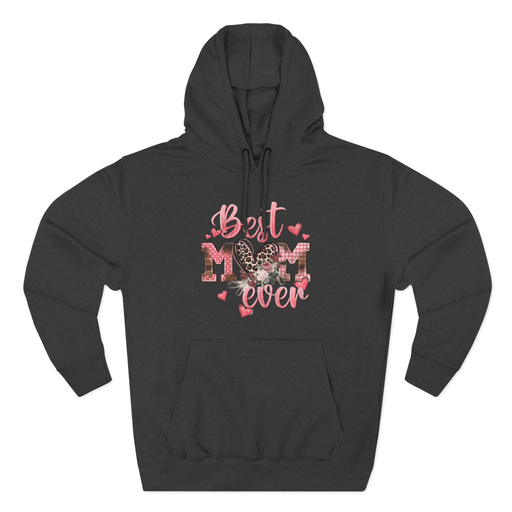 Best Mom Ever Hoodie  Leopard Heart Mother's Day Pullover