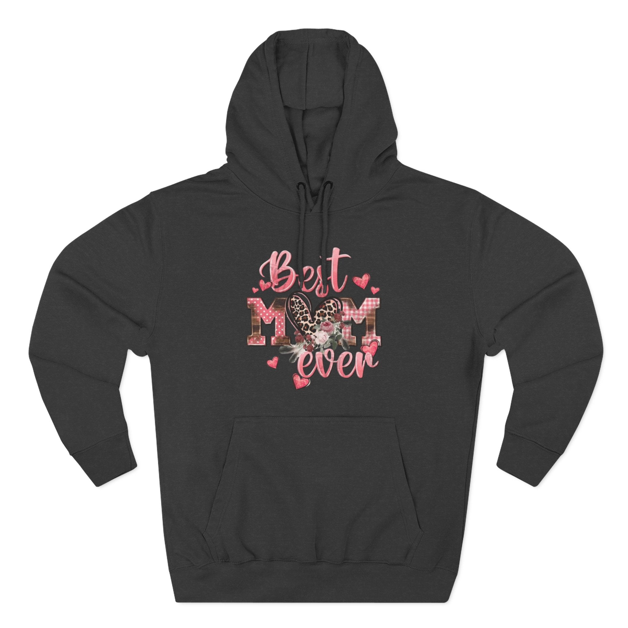 Best Mom Ever Hoodie  Leopard Heart Mother's Day Pullover