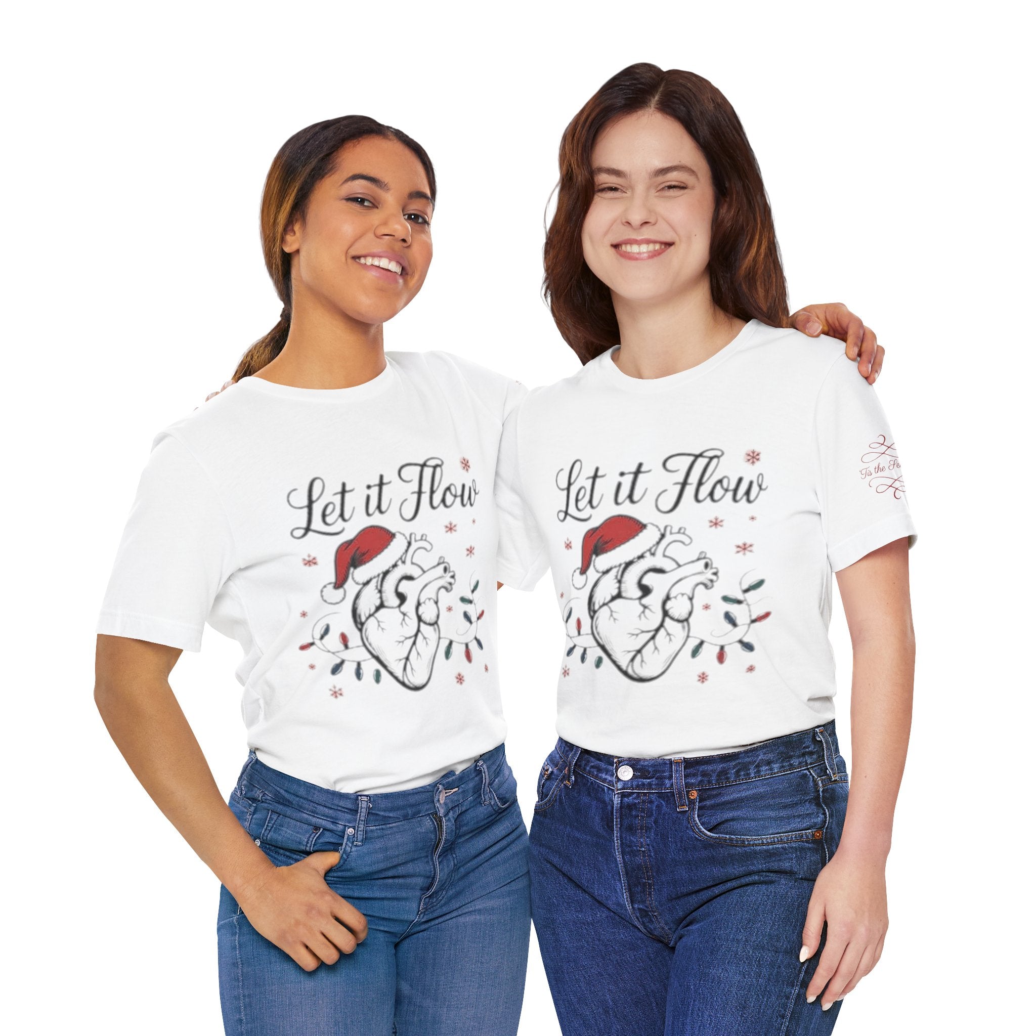 Let It Flow Heart Tee  Christmas Anatomical Heart Shirt