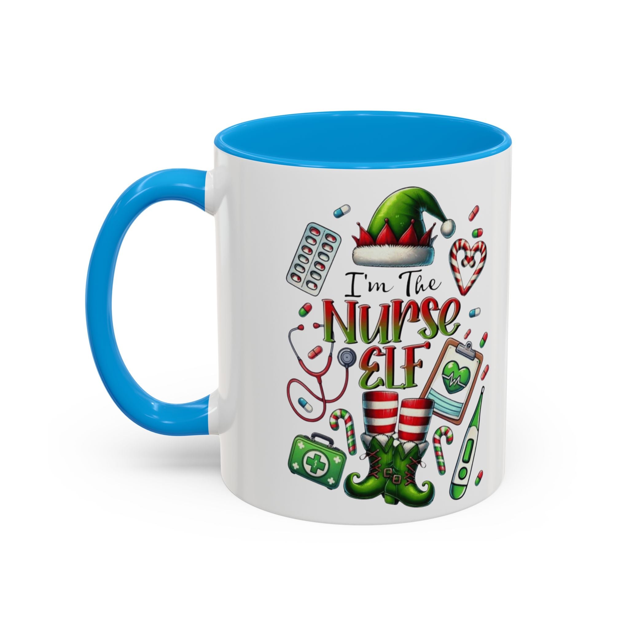 Nurse Elf Coffee Mug — Christmas Medical Holiday Gift (11oz & 15oz) Medical Christmas Mug