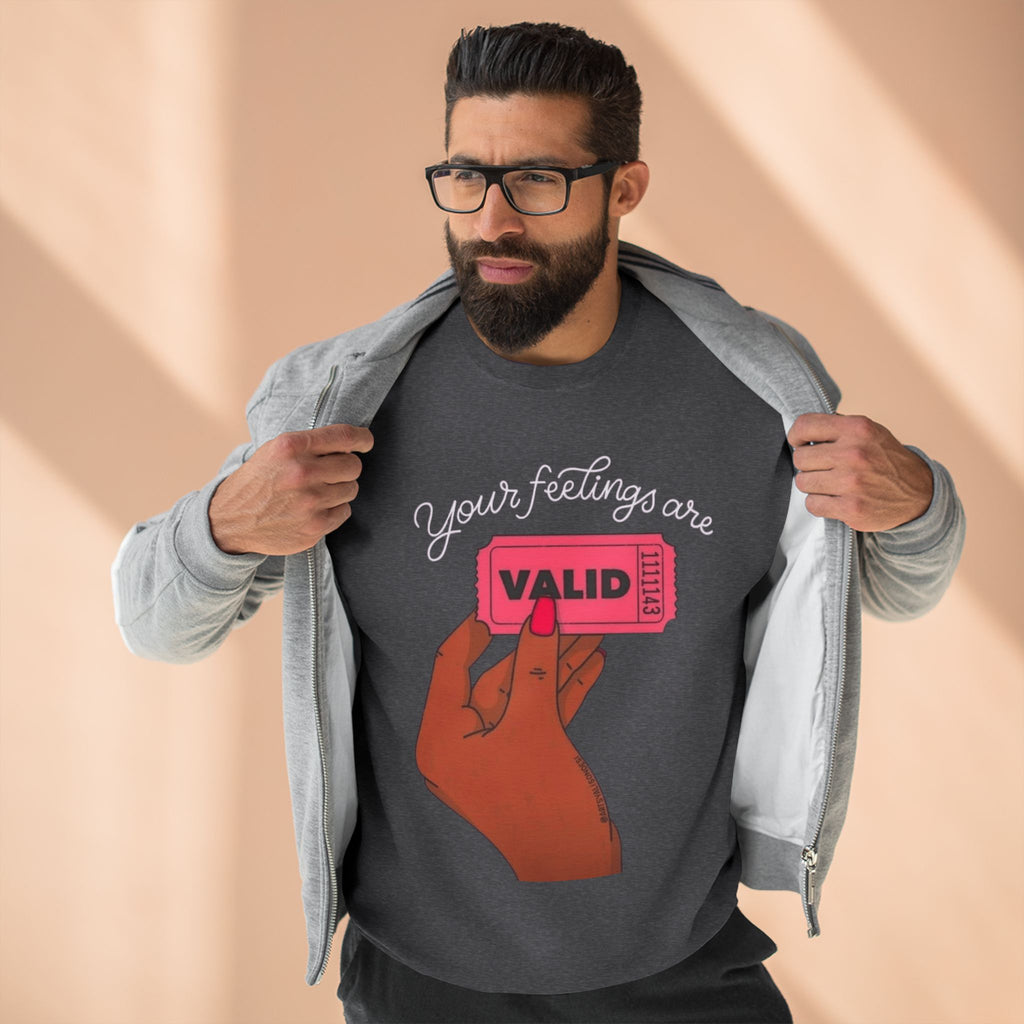 Valid Ticket Crewneck Sweatshirt  Empowerment Graphic Pullover Valentine’s Day sweaters