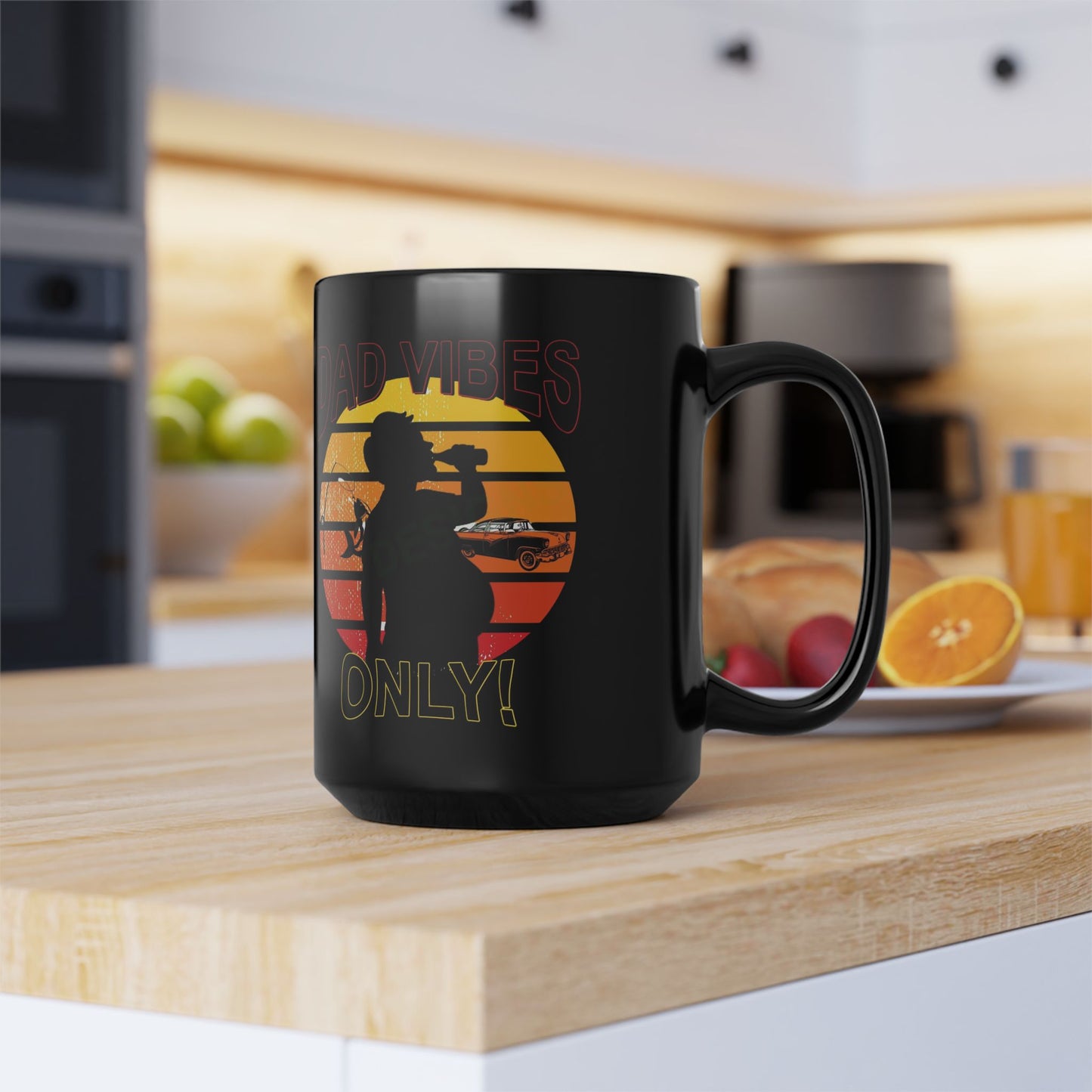 Retro Dad Vibes Only Mug Fun Gift for Dads Cool Coffee Mug Perfect for Father's Day