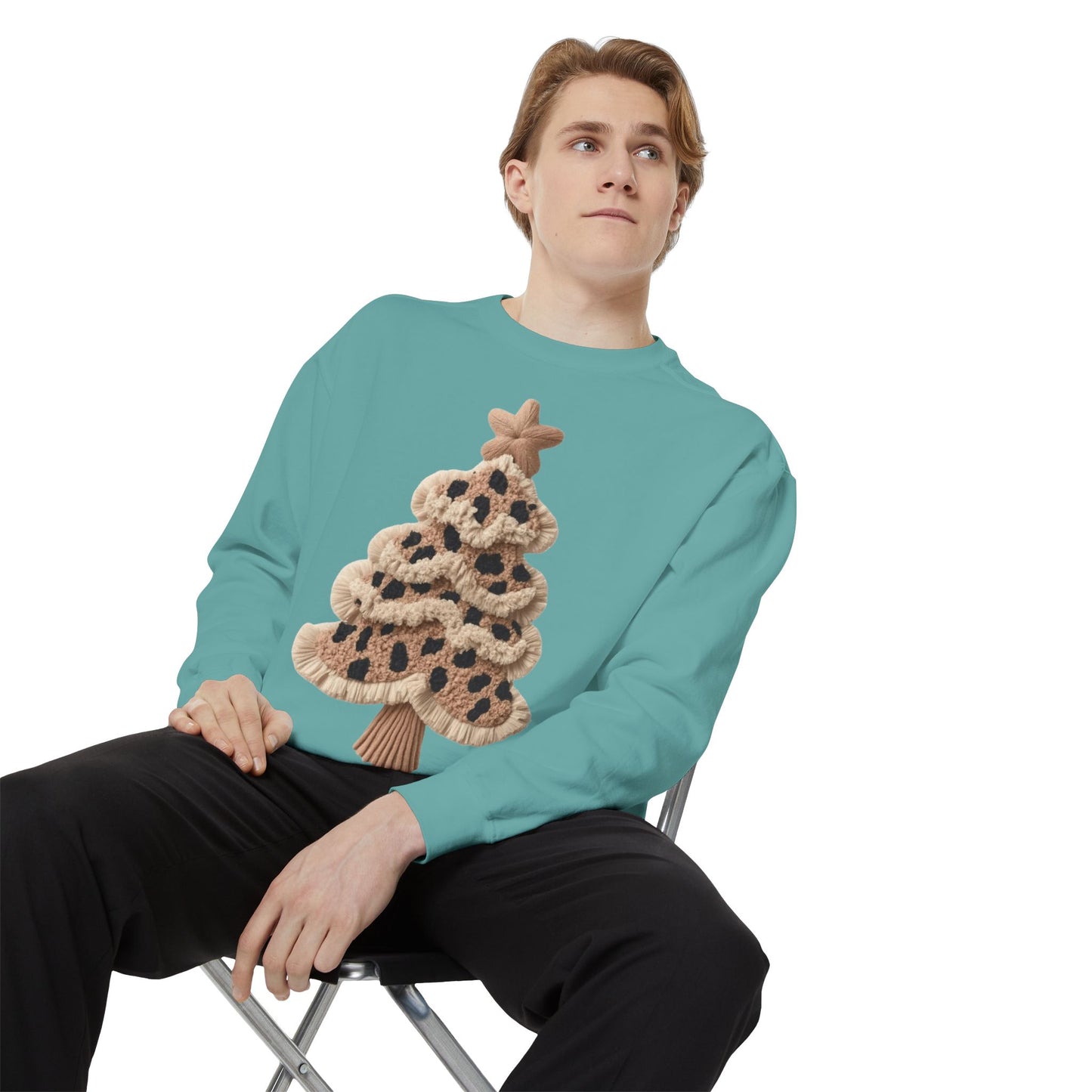 Leopard Knit Christmas Tree Sweatshirt unique festive designs and joyful