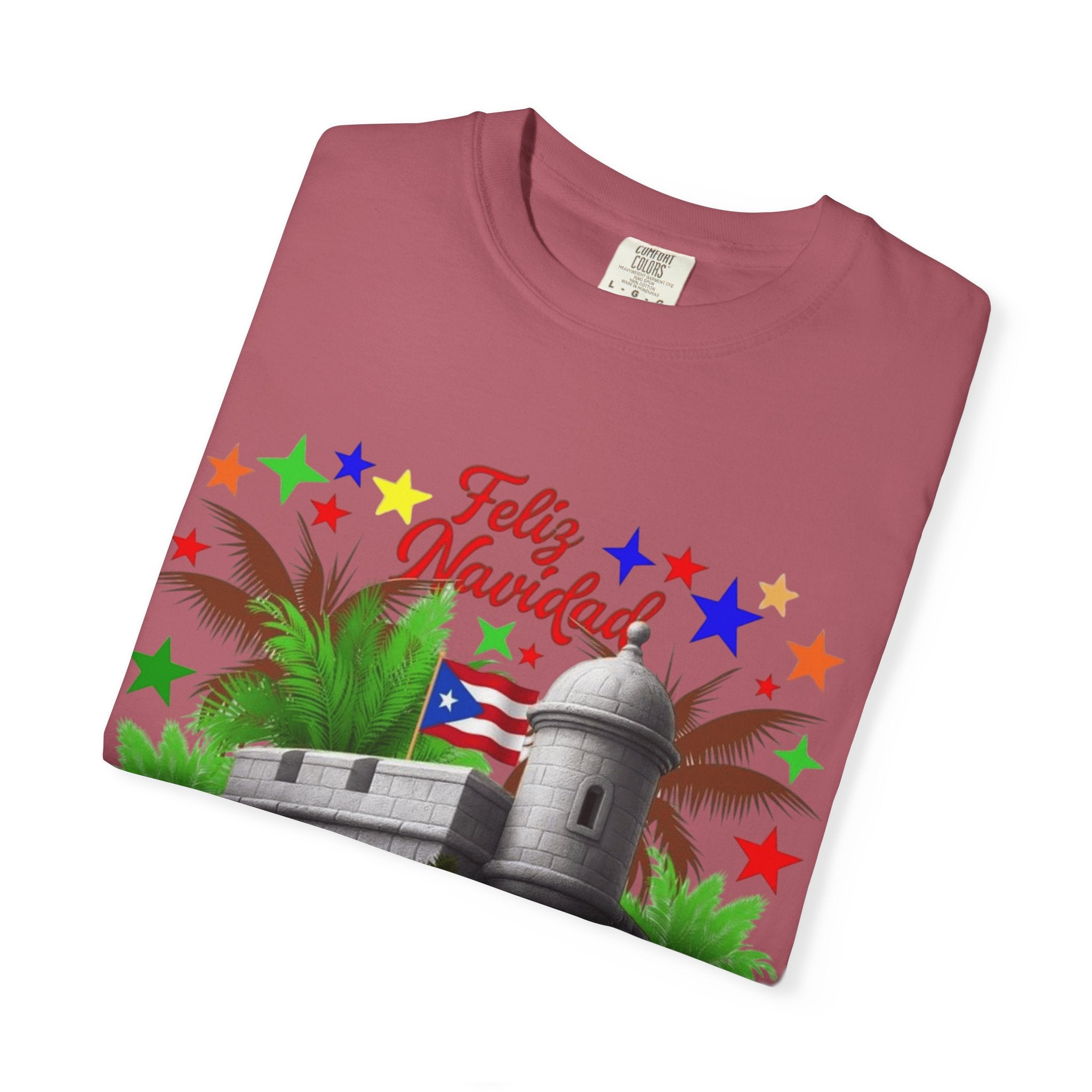 Feliz Navidad Puerto Rico T-Shirt  Castillo & Coquí Holiday Tee Puerto Rico Navidades