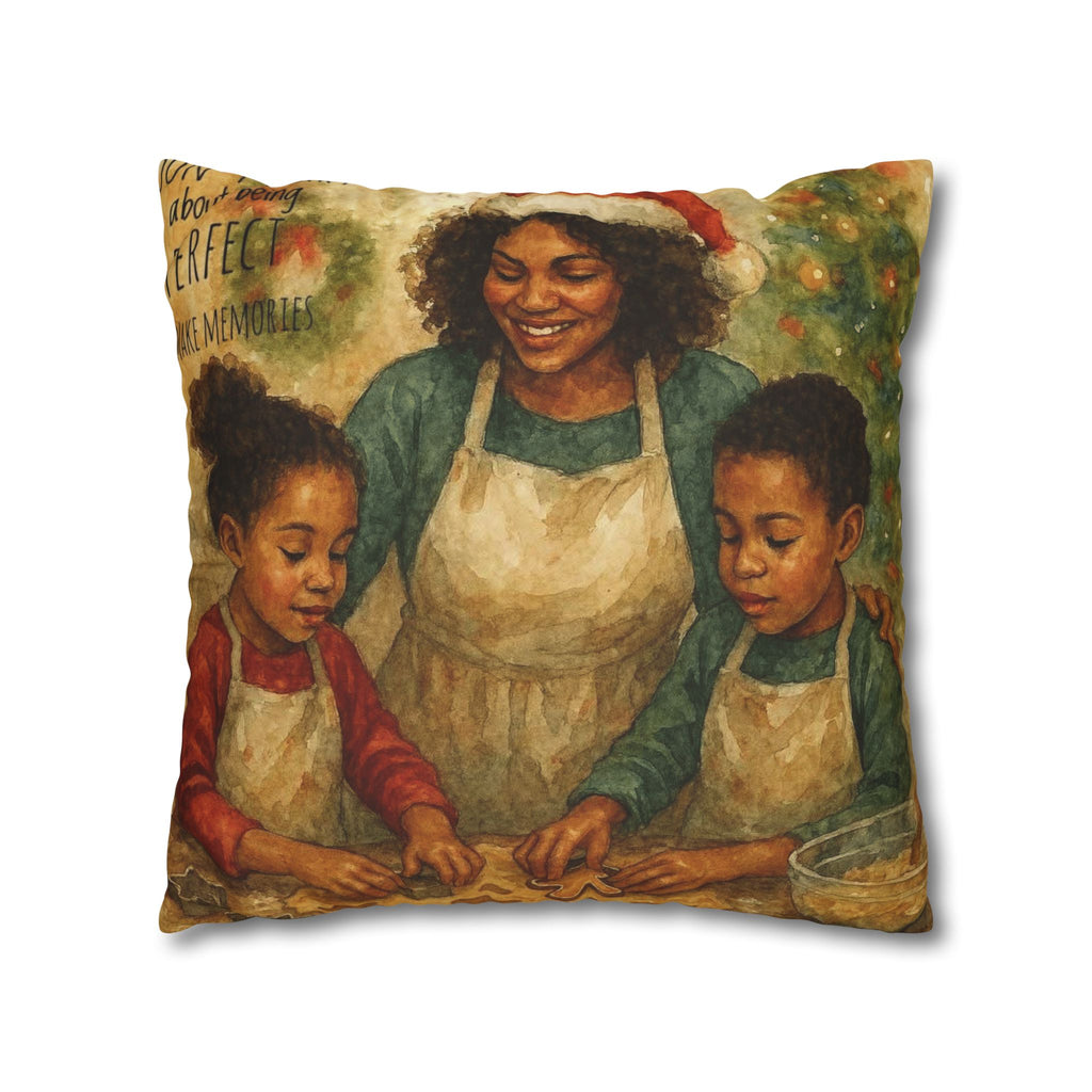 Holiday Baking Family Pillowcase — Square Decorative Throw Pillow