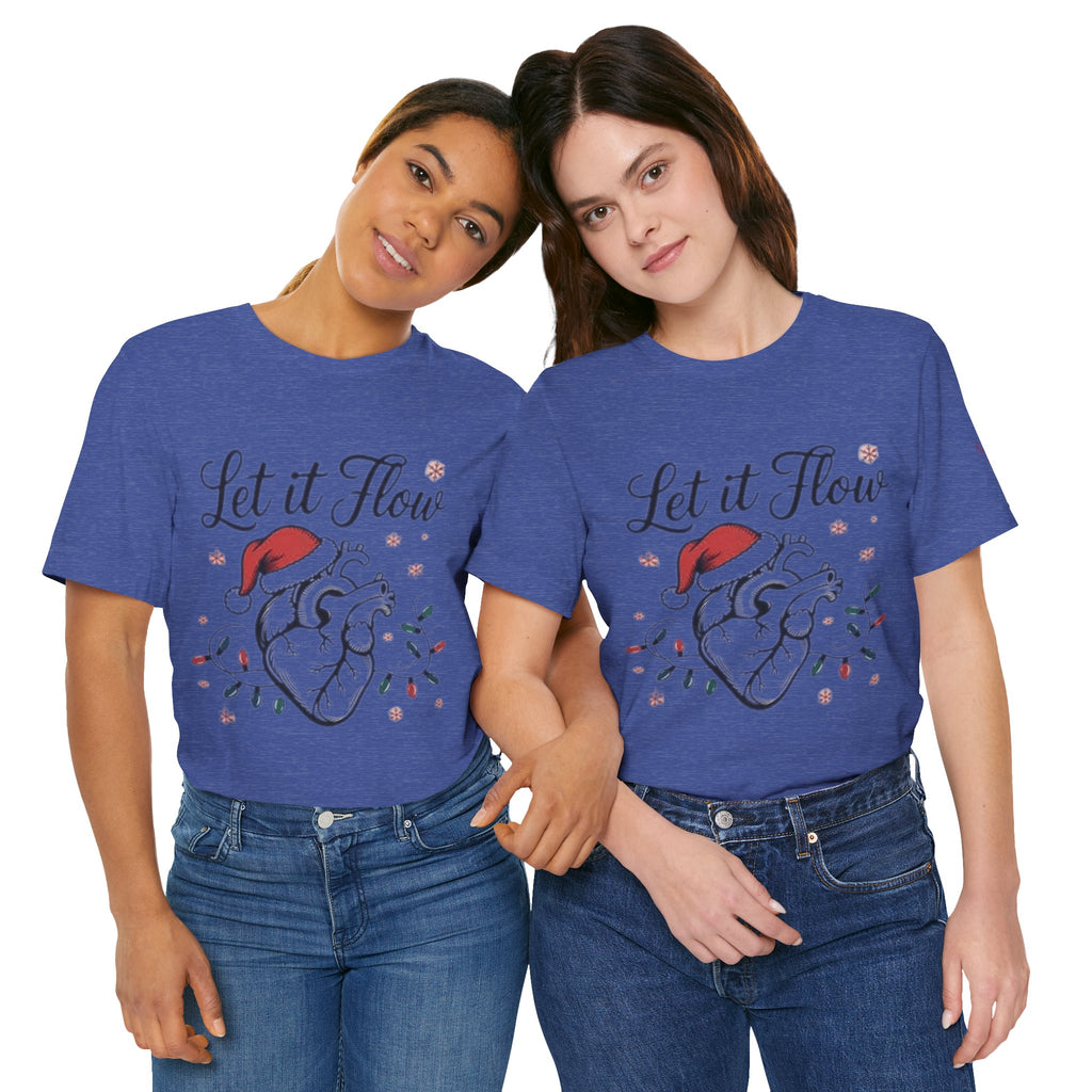 Let It Flow Heart Tee  Christmas Anatomical Heart Shirt