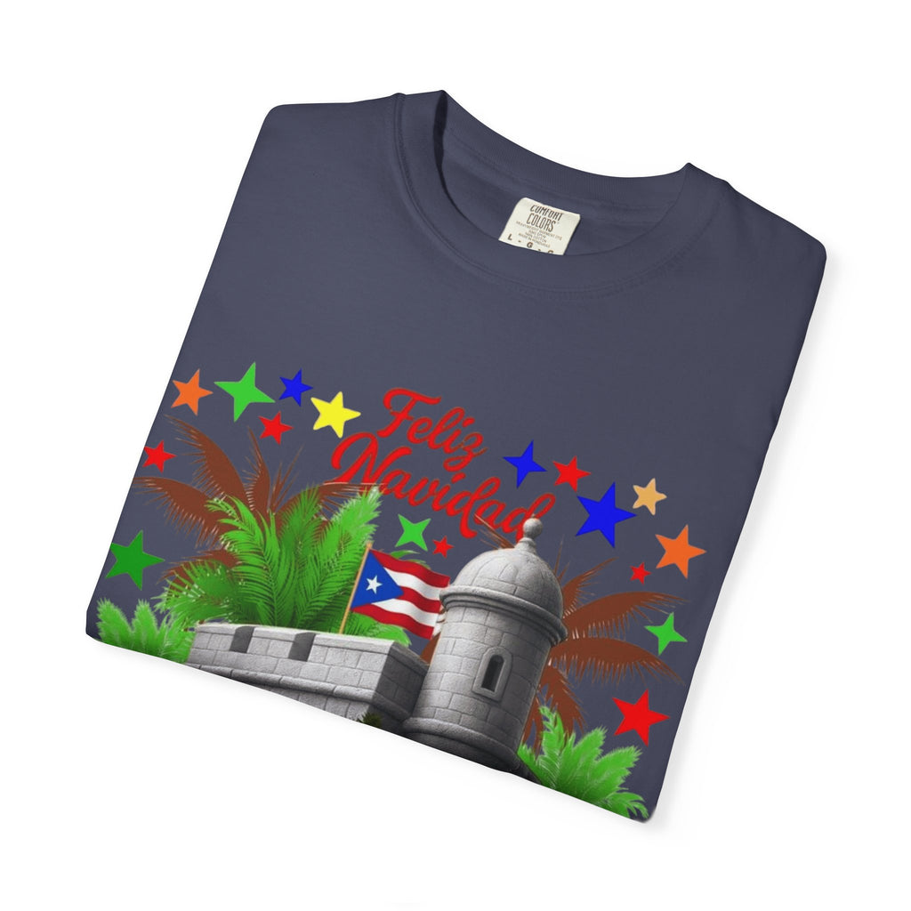 Feliz Navidad Puerto Rico T-Shirt  Castillo & Coquí Holiday Tee Puerto Rico Navidades