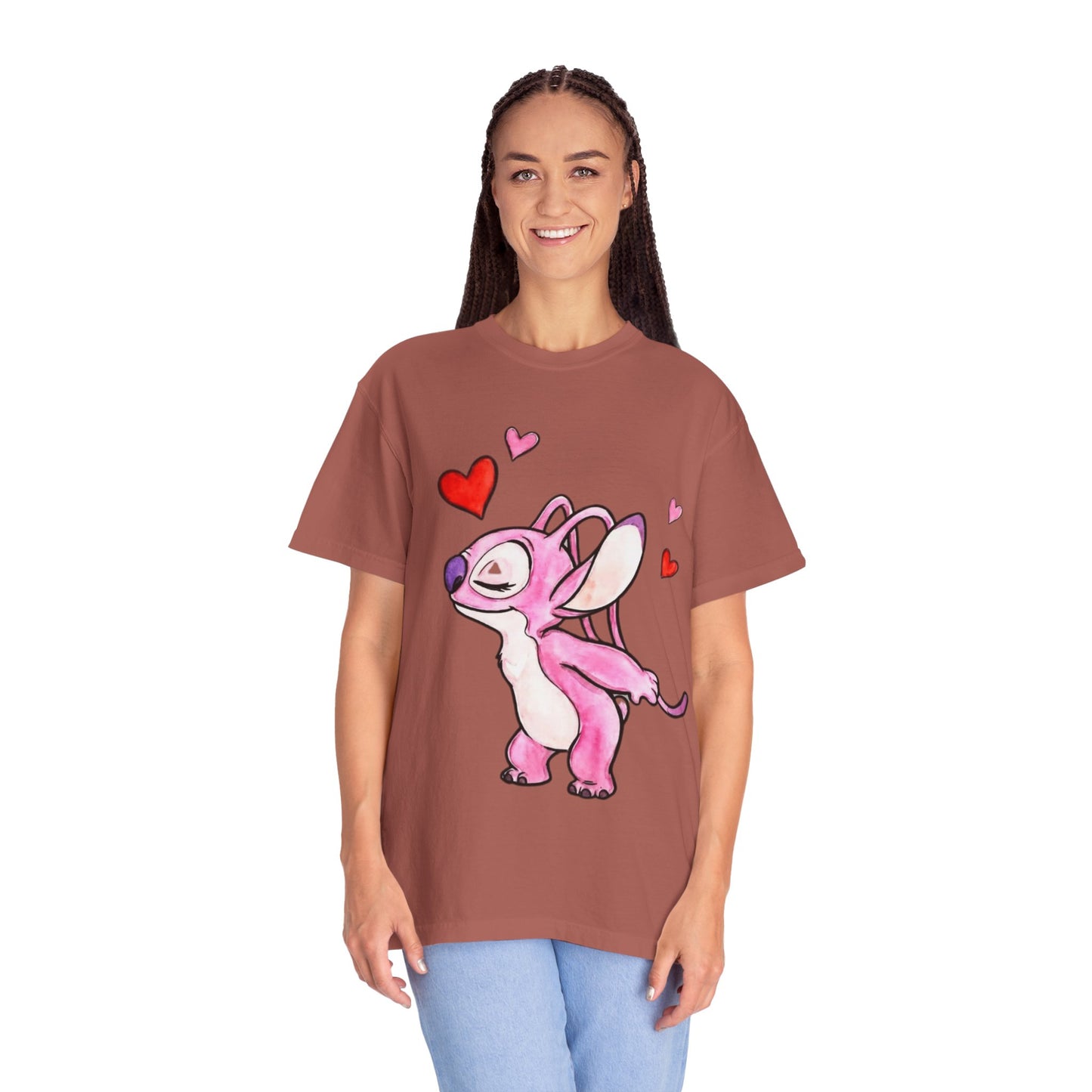 T-Shirt — Cute Pink Cartoon Creature with Hearts | Valentine’s Gift Tee