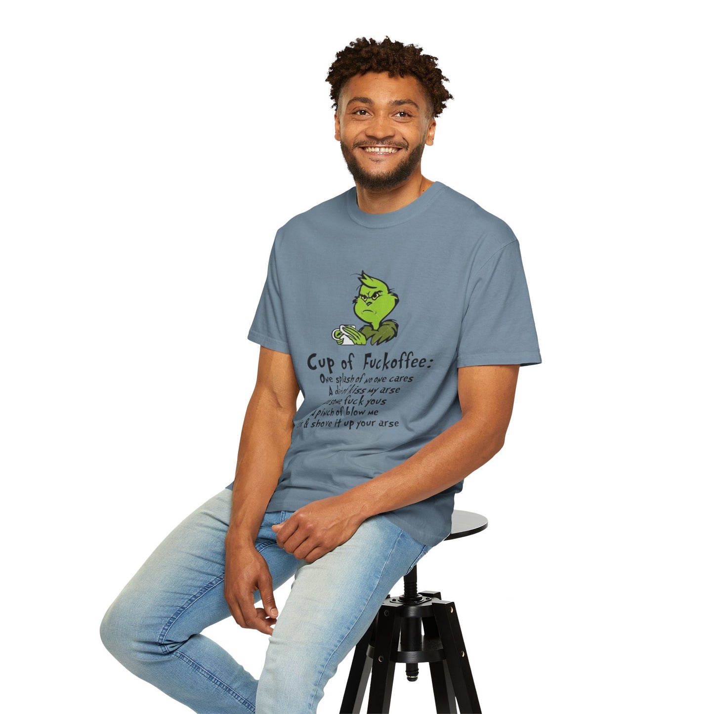 Holiday Graphic Tees  Cozy Festive Wear Funny Grinch-Inspired Unisex T-Shirt Cup of Fuckoffee