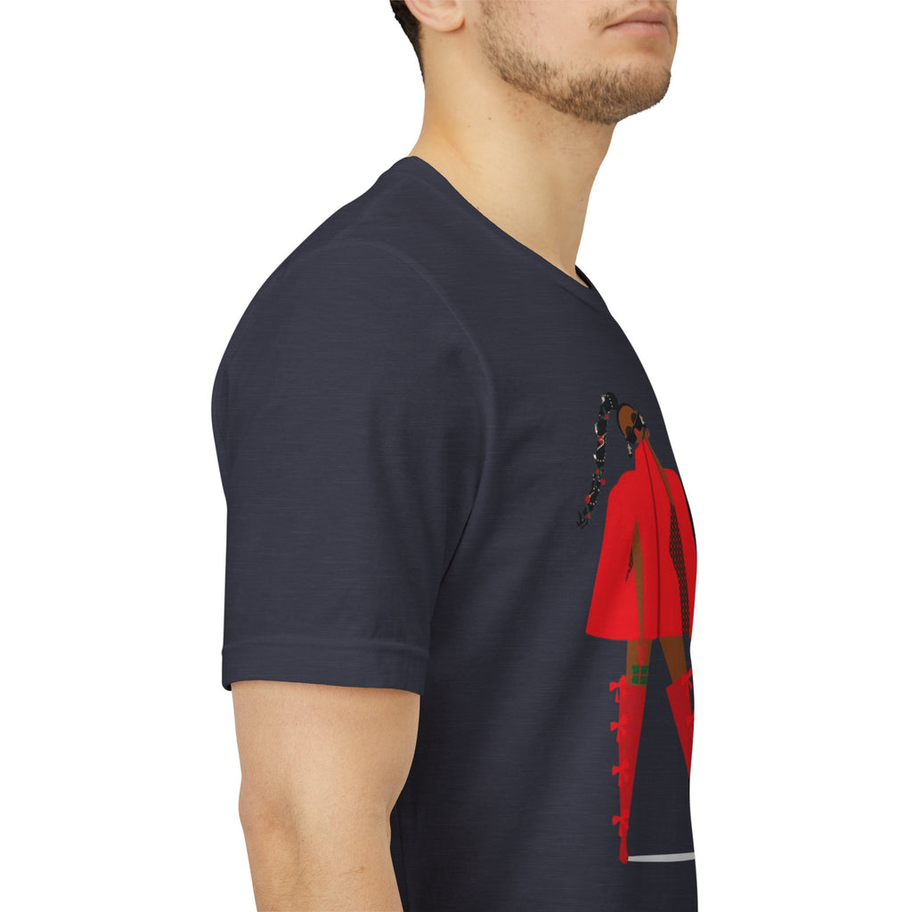 December Fashion Tee  Red Coat Model Graphic Shirt