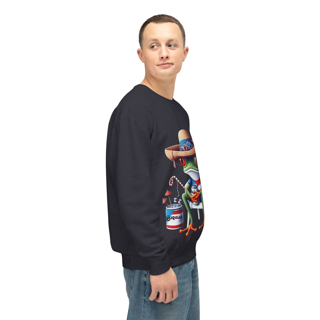 Coqui in Sombrero Crewneck Sweatshirt Puerto Rico’s Navidades