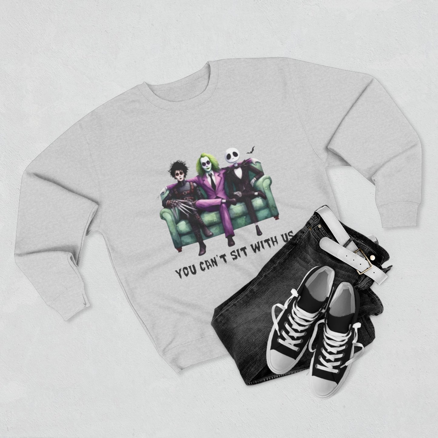Horror Lover Sweetshirt Unisex Crewneck Sweatshirt - 'You Can't Sit With Us' Halloween Vibe, Cozy Gift for Fans, Fun Casual Wear, Perfect for Fall, Spooky [...]