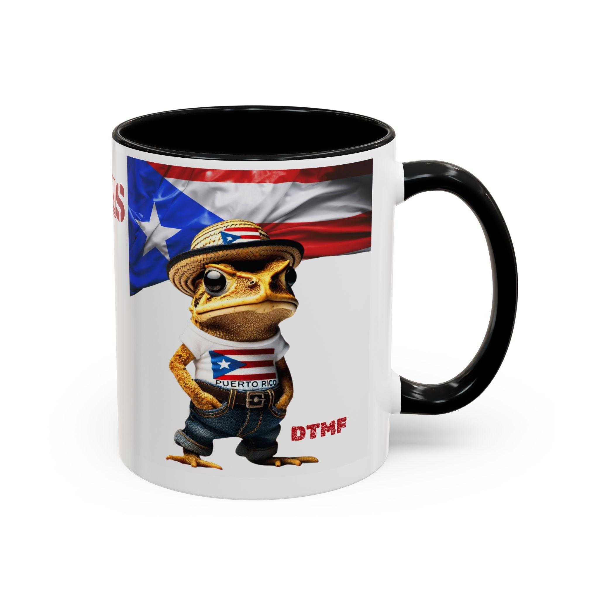 Puerto Rican Frog Character Coffee Mug - Fun Accent Mug for Coffee Lovers
