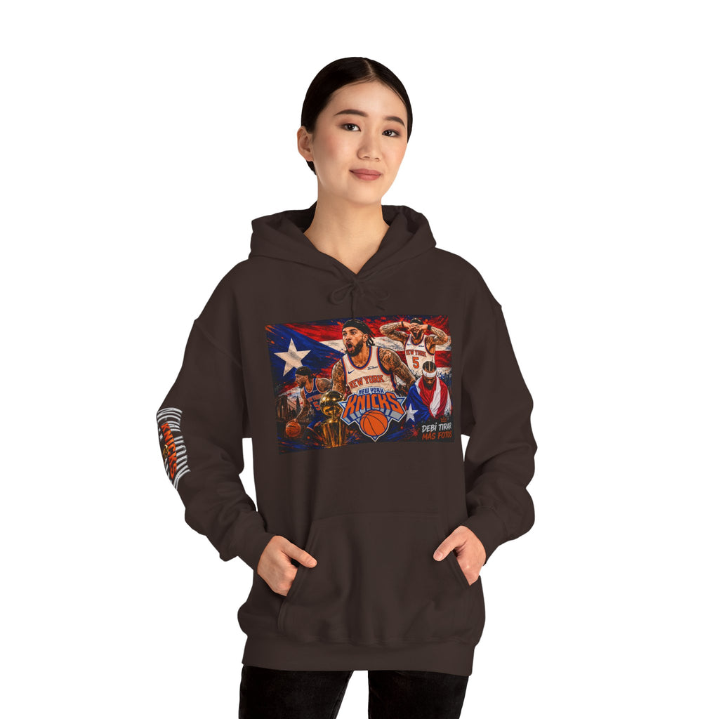 NY-K Retro Player Collage Hoodie — Basketball Fan Sweatshirt