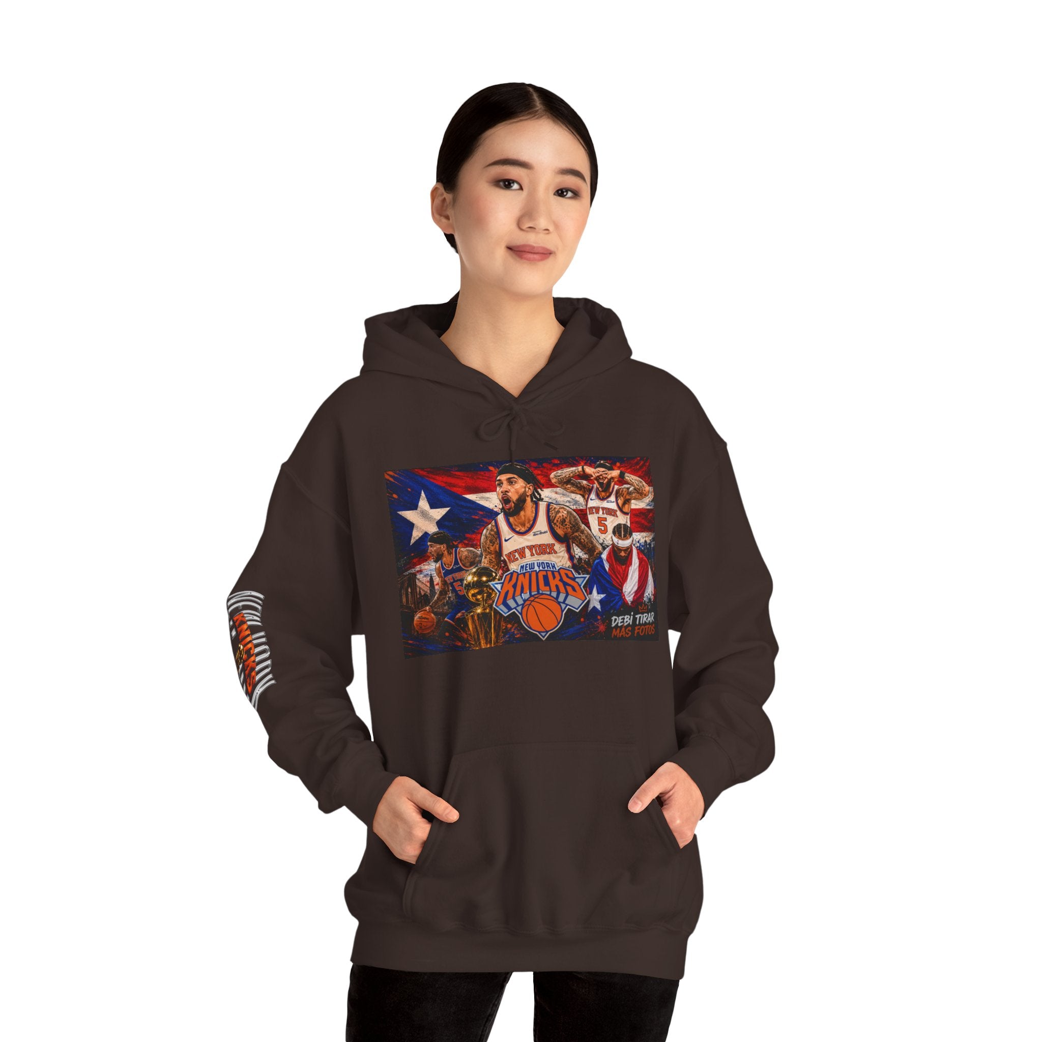 NY-K Retro Player Collage Hoodie — Basketball Fan Sweatshirt