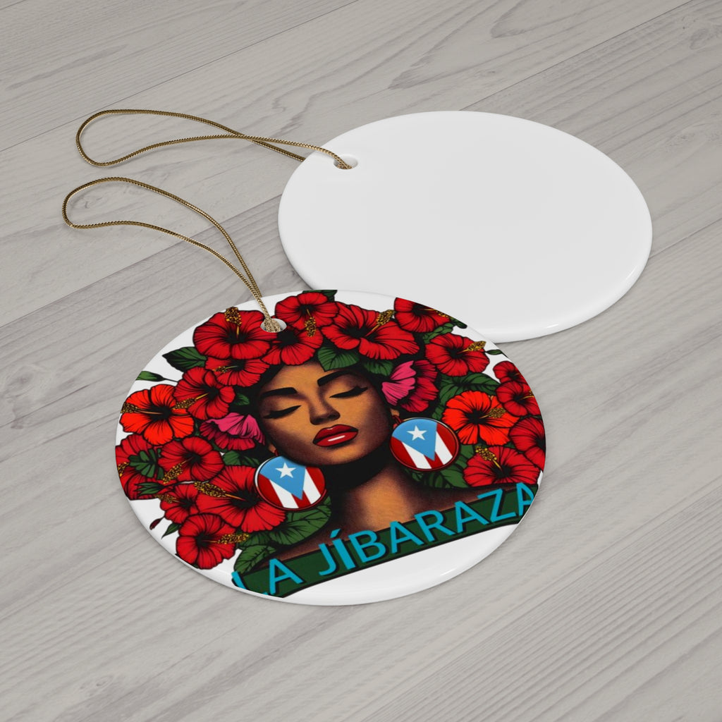 Christmas ornament Puerto Rico Caribbean holiday ornament Vibrant Ceramic Ornament - A Jíbaraza Design