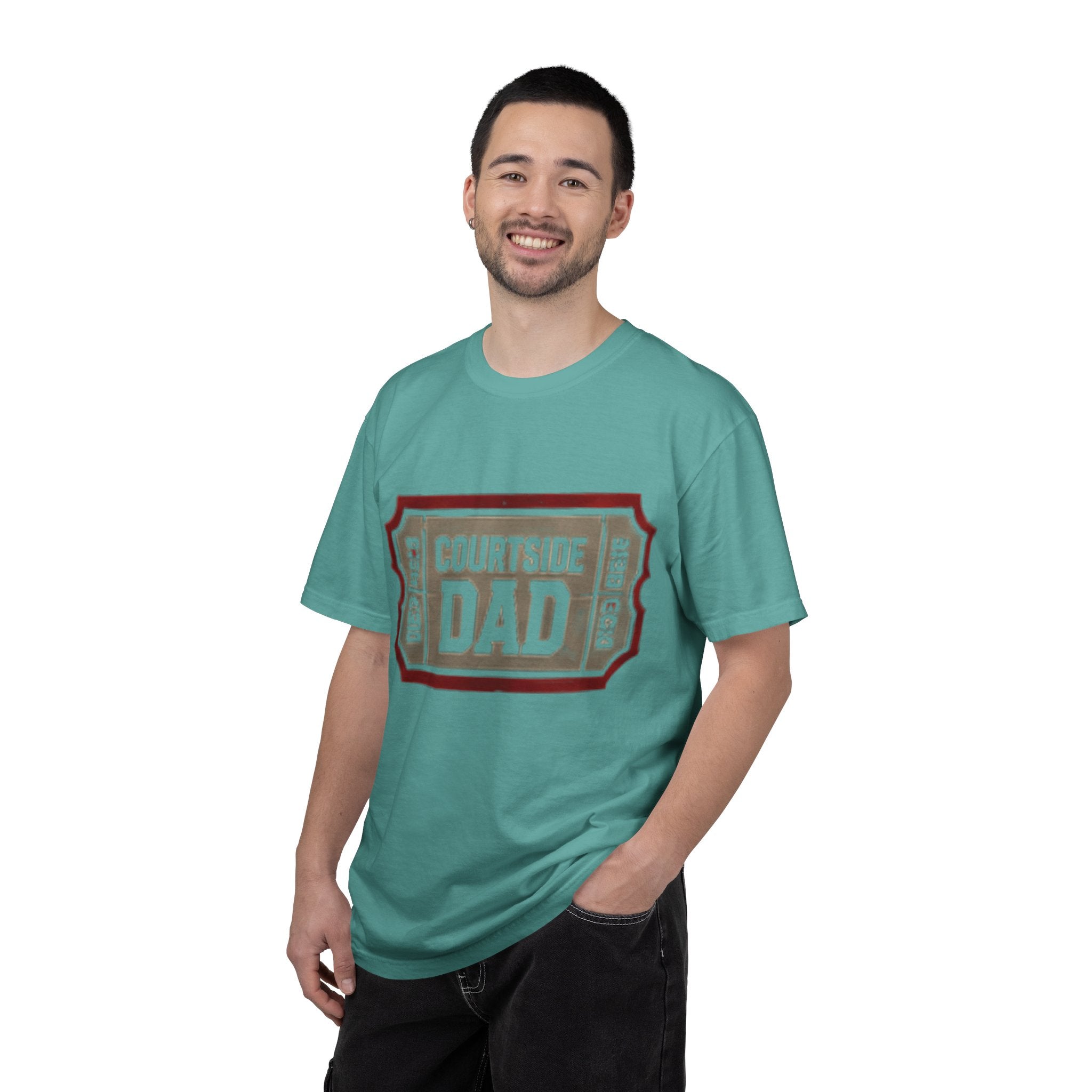 Courtside Dad T-Shirt — Vintage Ticket-Style Basketball Dad Tee