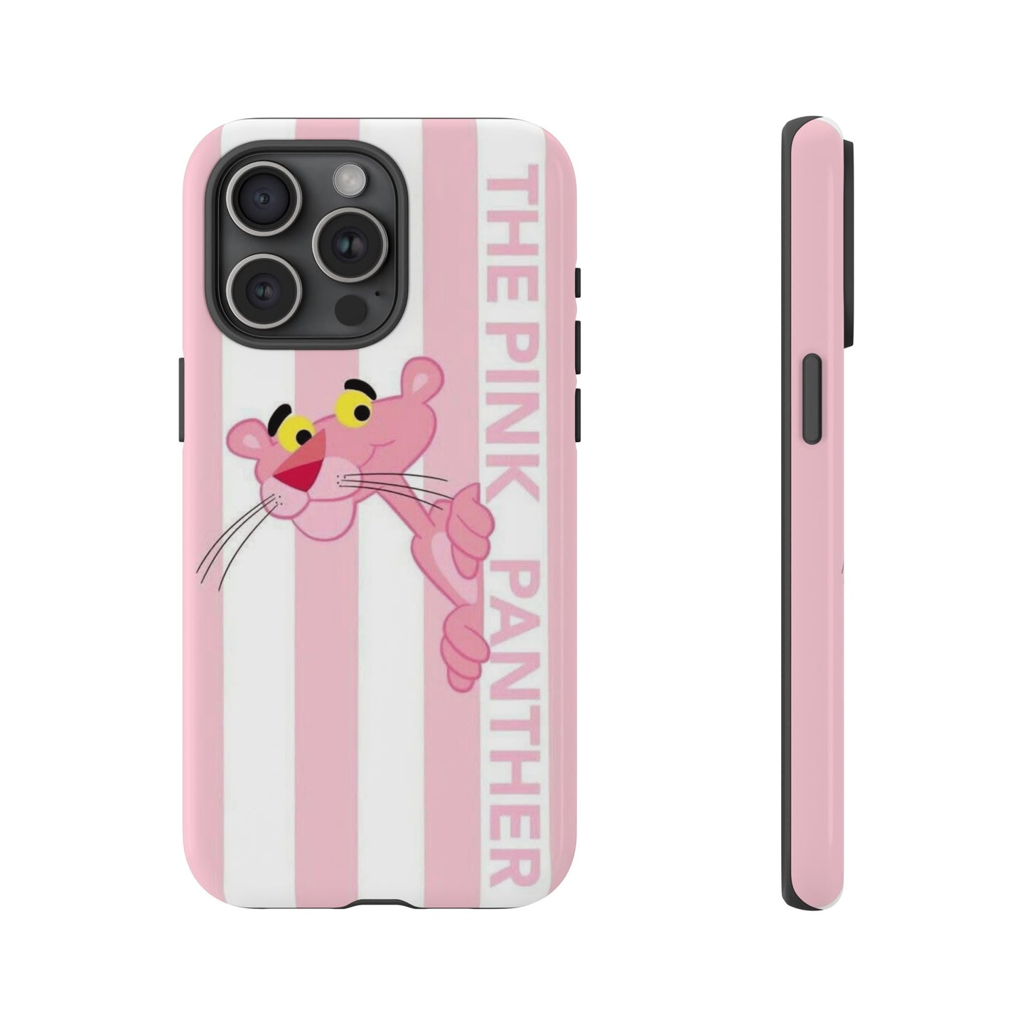 Pink Panther Tough Case Retro Striped Phone Case with "The Pink Panther" Design