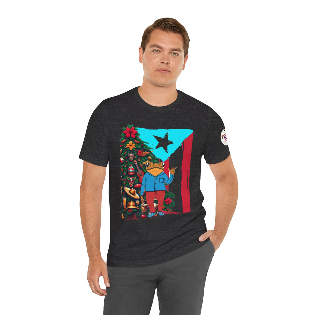 Puerto Rico Holiday T-Shirt  Coquí by Christmas Tree Graphic Puerto Rico’s Navidades