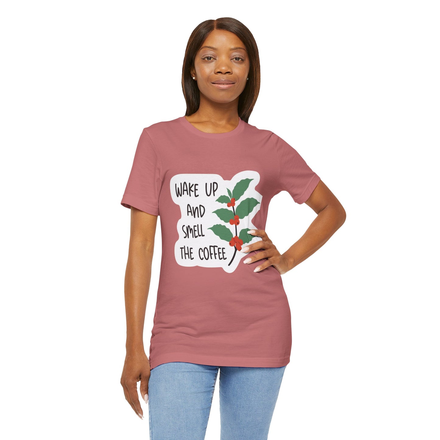 Wake Up and Smell the Coffee Tee  Coffee Plant Graphic T-Shirt
