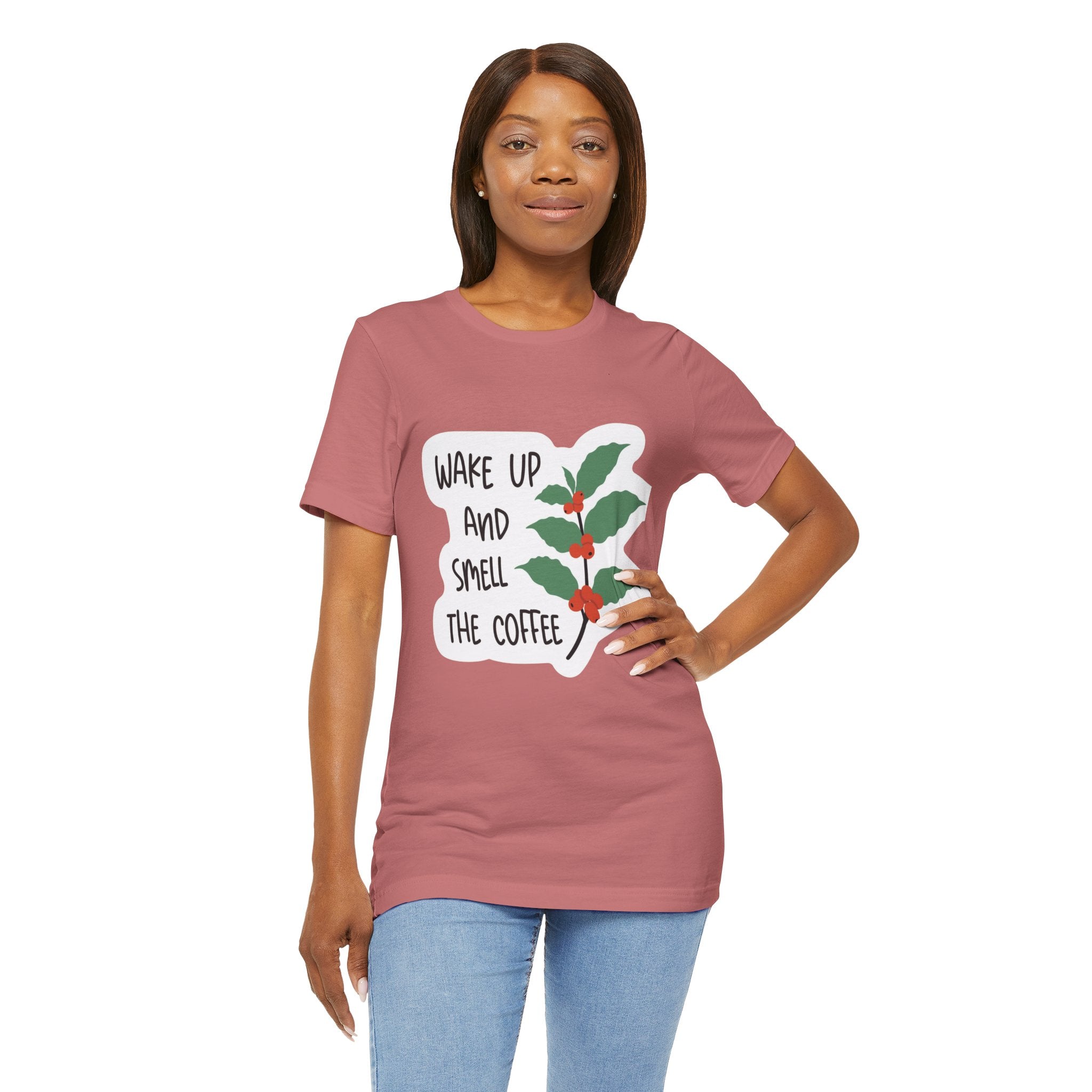 Wake Up and Smell the Coffee Tee  Coffee Plant Graphic T-Shirt