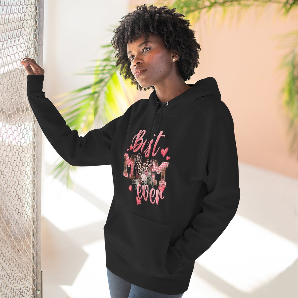 Best Mom Ever Hoodie  Leopard Heart Mother's Day Pullover