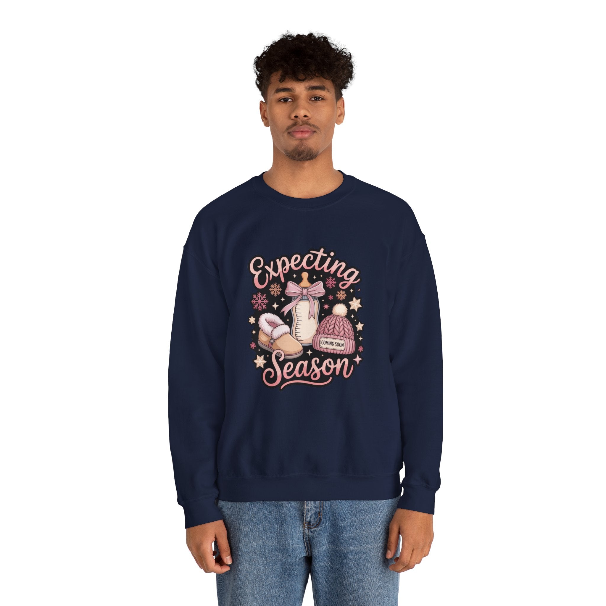 Expecting Season Sweatshirt  Cute Pregnancy Announcement Pullover Cartoon Christmas T-shirts and Sweaters