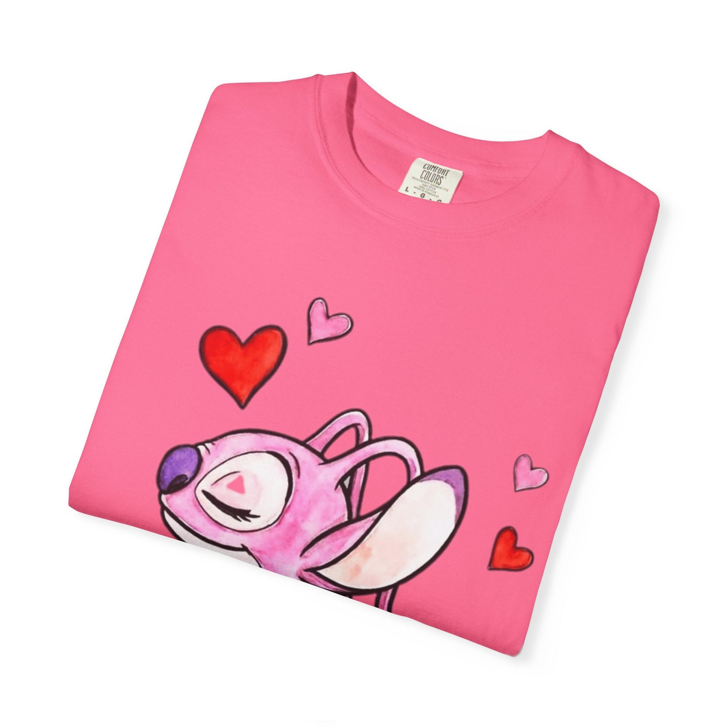 T-Shirt — Cute Pink Cartoon Creature with Hearts | Valentine’s Gift Tee