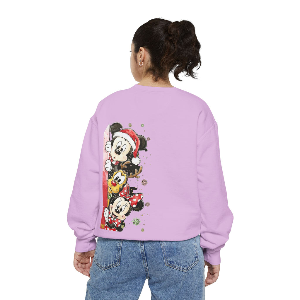 Christmas Disney Characters Sweatshirt  Mickey, Minnie & Pluto Holiday Crew Cartoon Christmas T-shirts and Sweaters