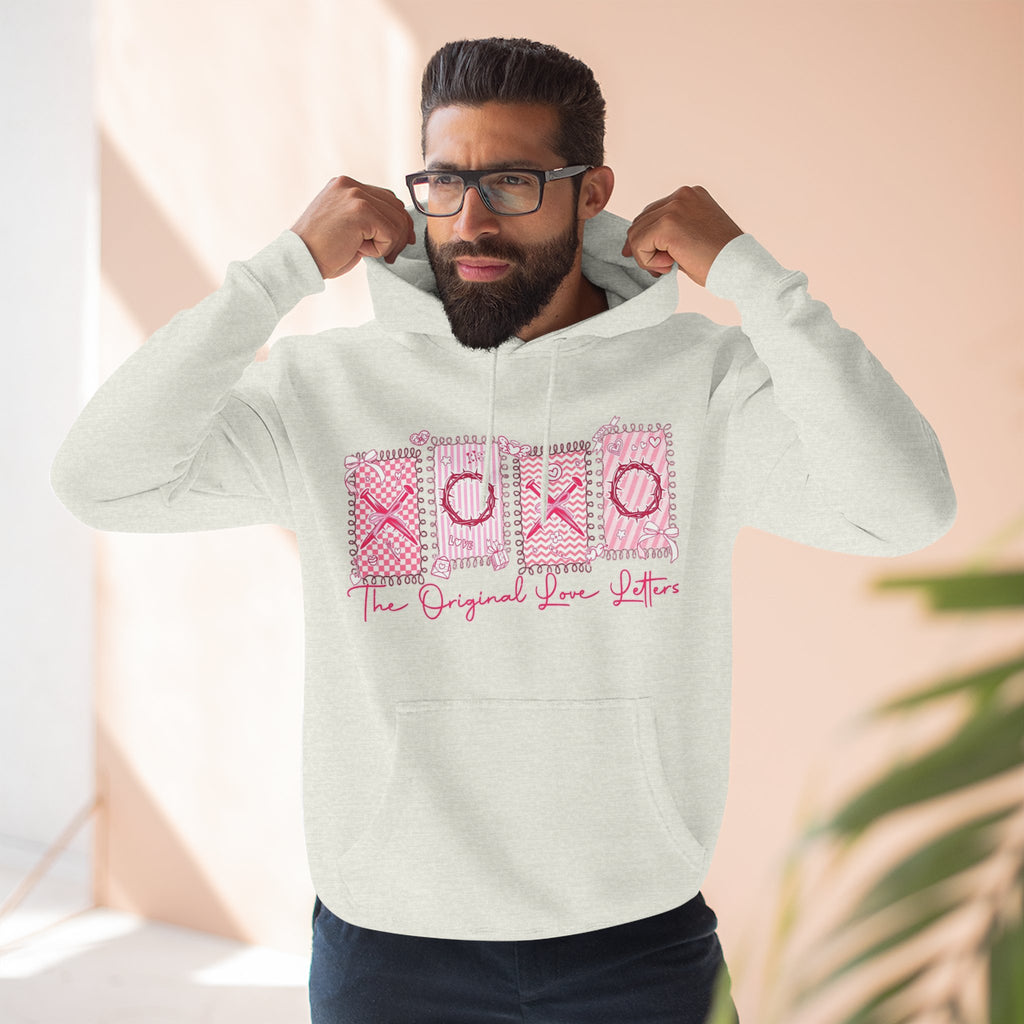 Hoodie  Pink XOXO Three Panel Love Letters Fleece Hoodie