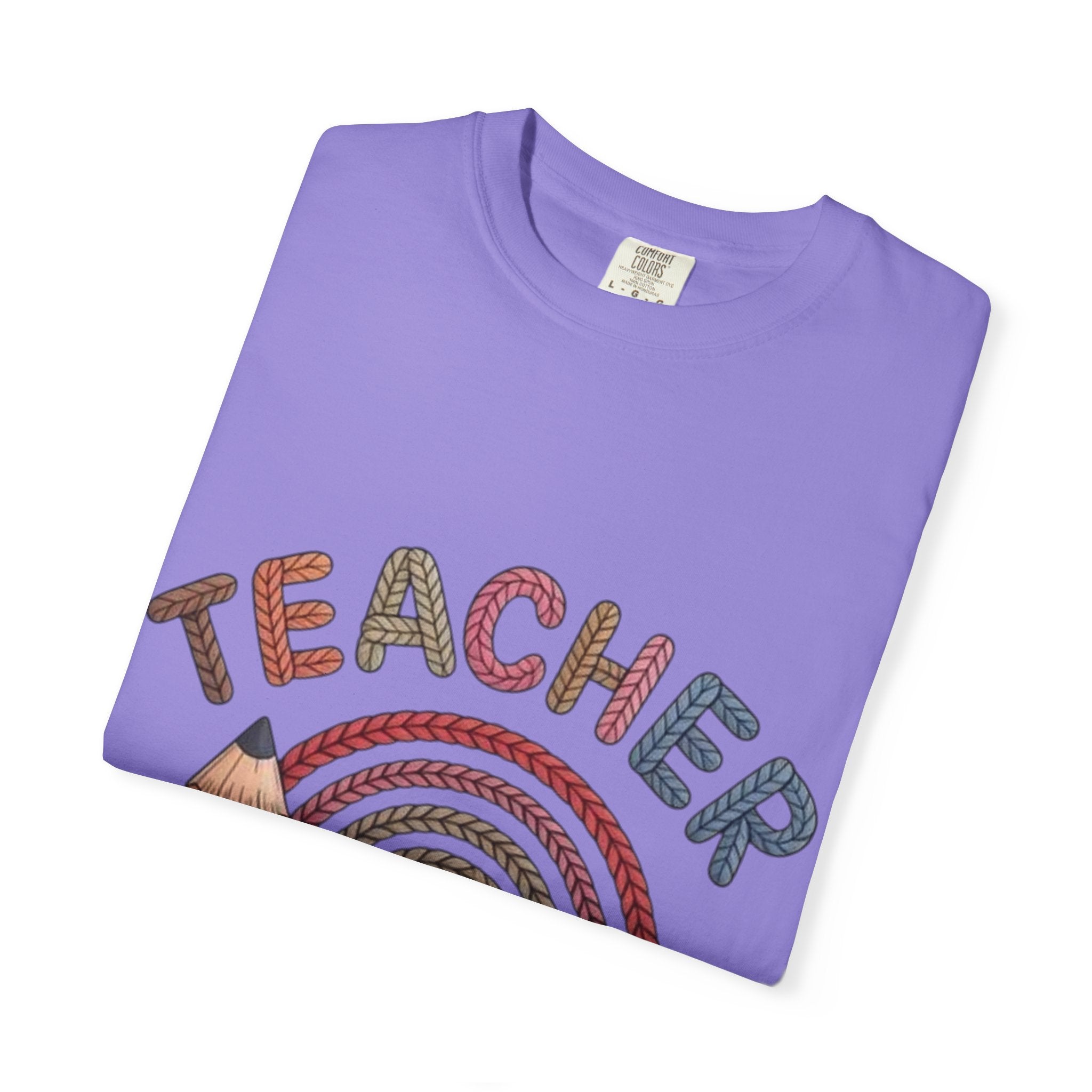 Teacher Rainbow Pencil & Apple T-Shirt — Back-to-School Gift for Educators