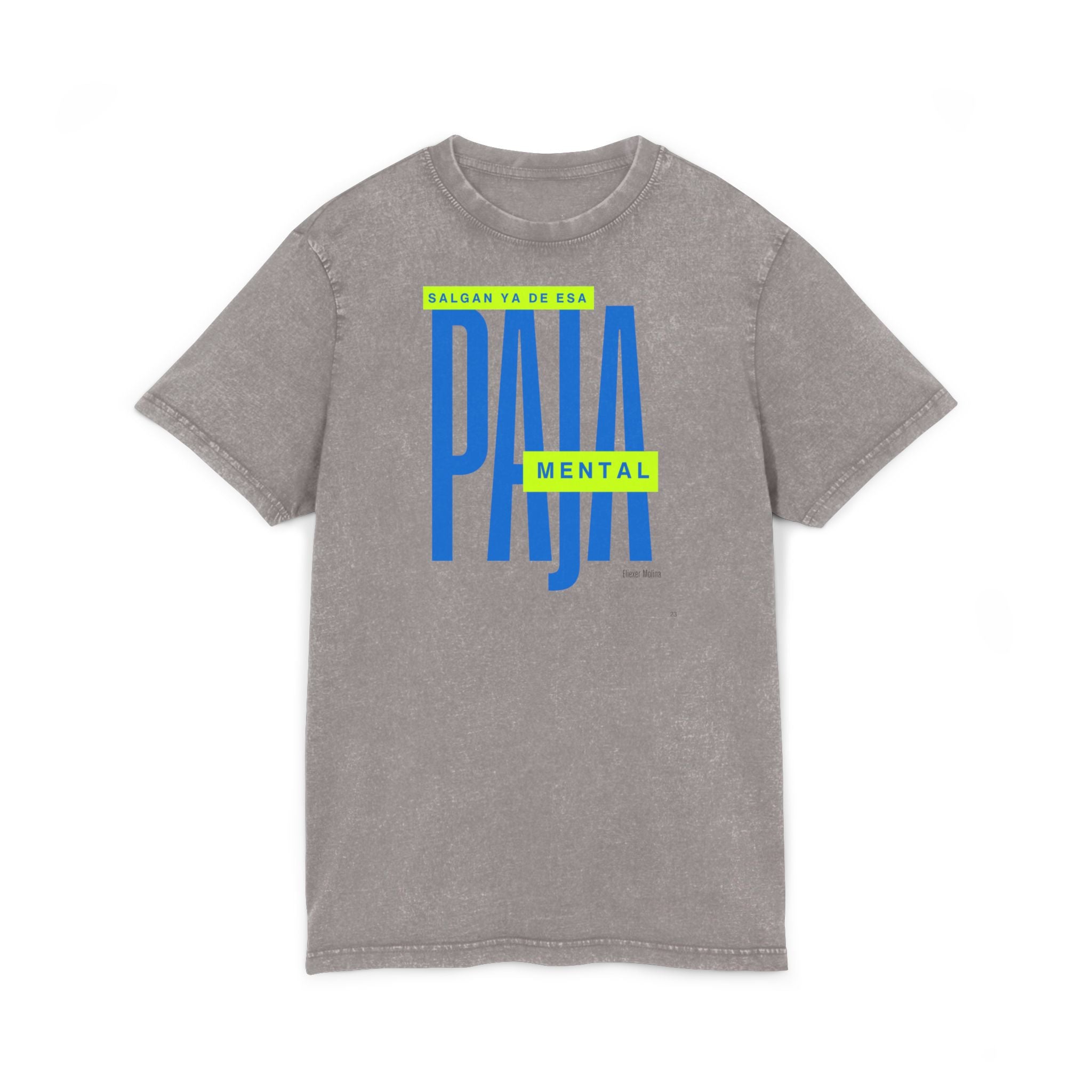 Orgullo puertorriqueño Acid Washed Tee  Bold "Paja Mental" Graphic Streetwear