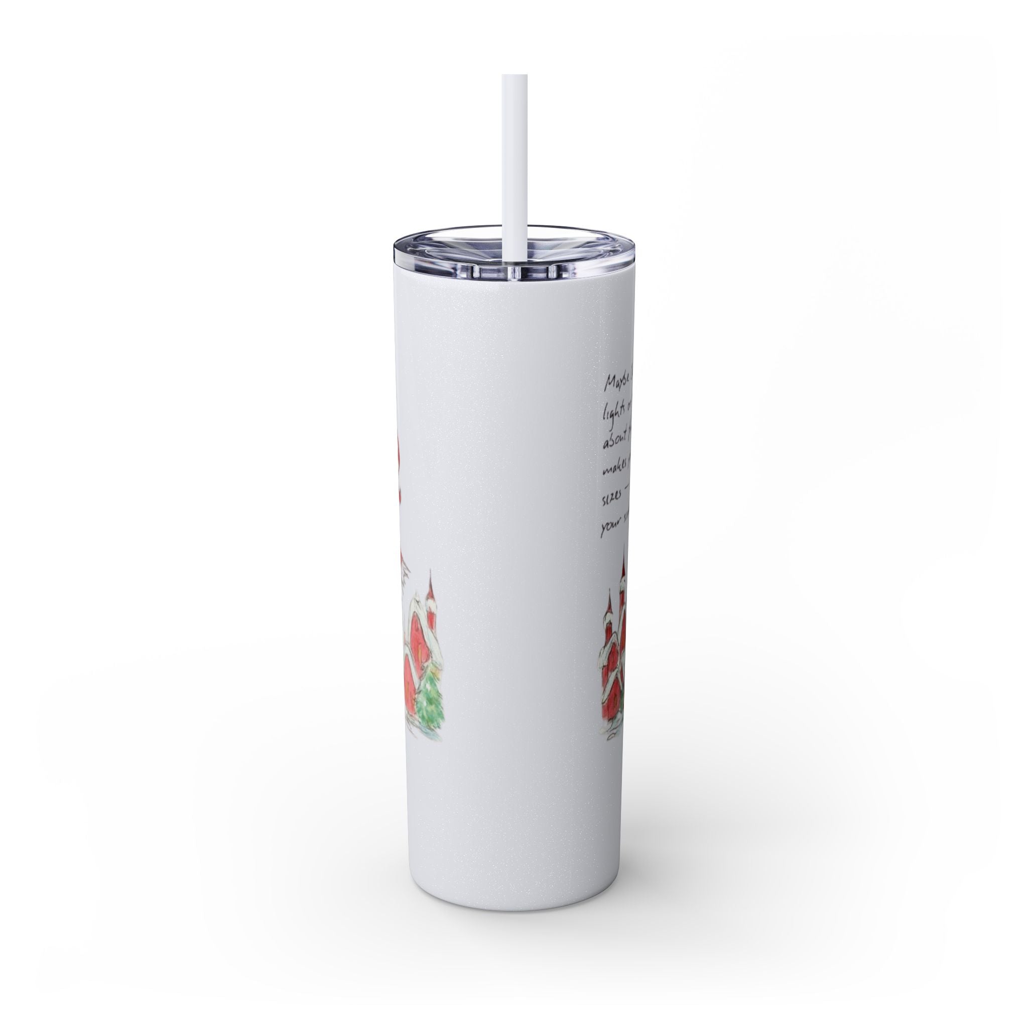 Grinch Christmas Skinny Tumbler with Straw — Dr. Seuss Holiday Quote Design, 20oz Christmas Mugs Collection