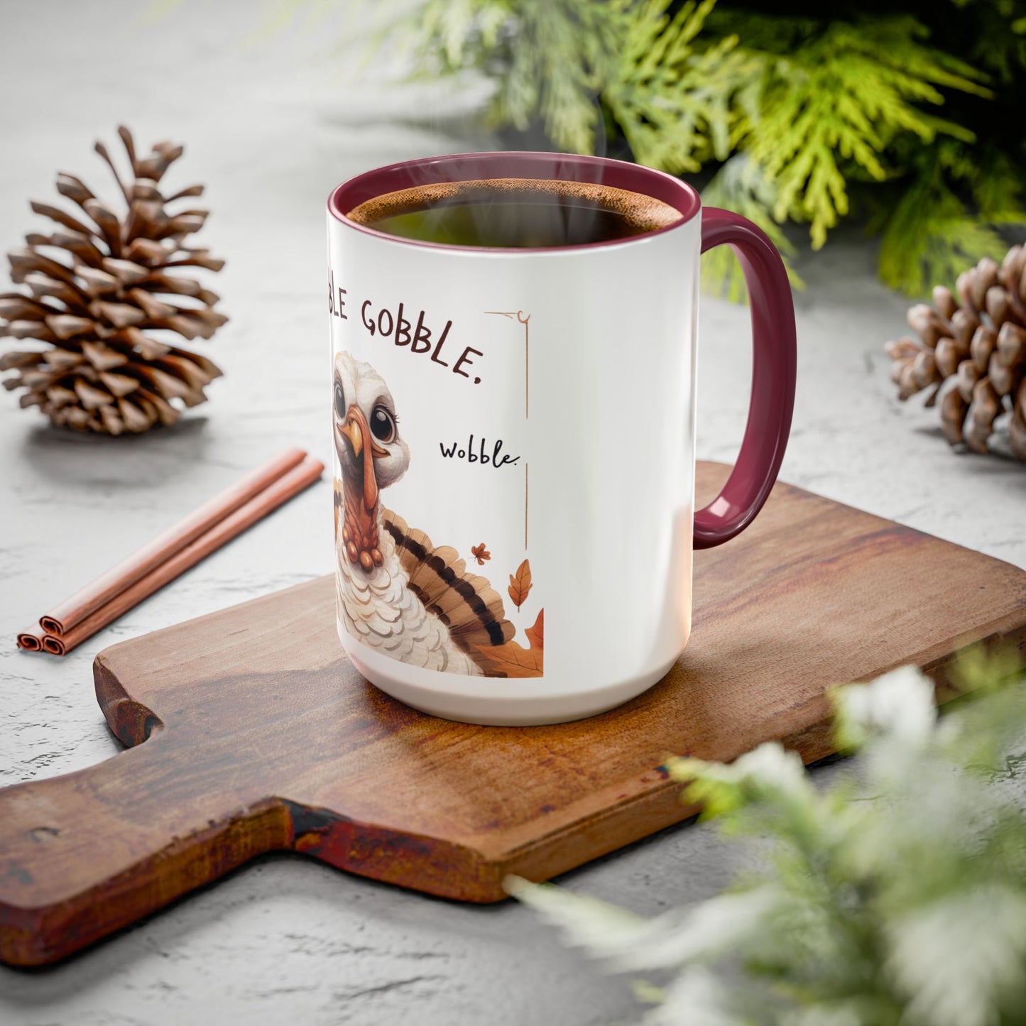 Mix cozy, aesthetic, and autumn-inspired sayings 🍁 Whimsical Thanksgiving Mug - Gobble Gobble Design