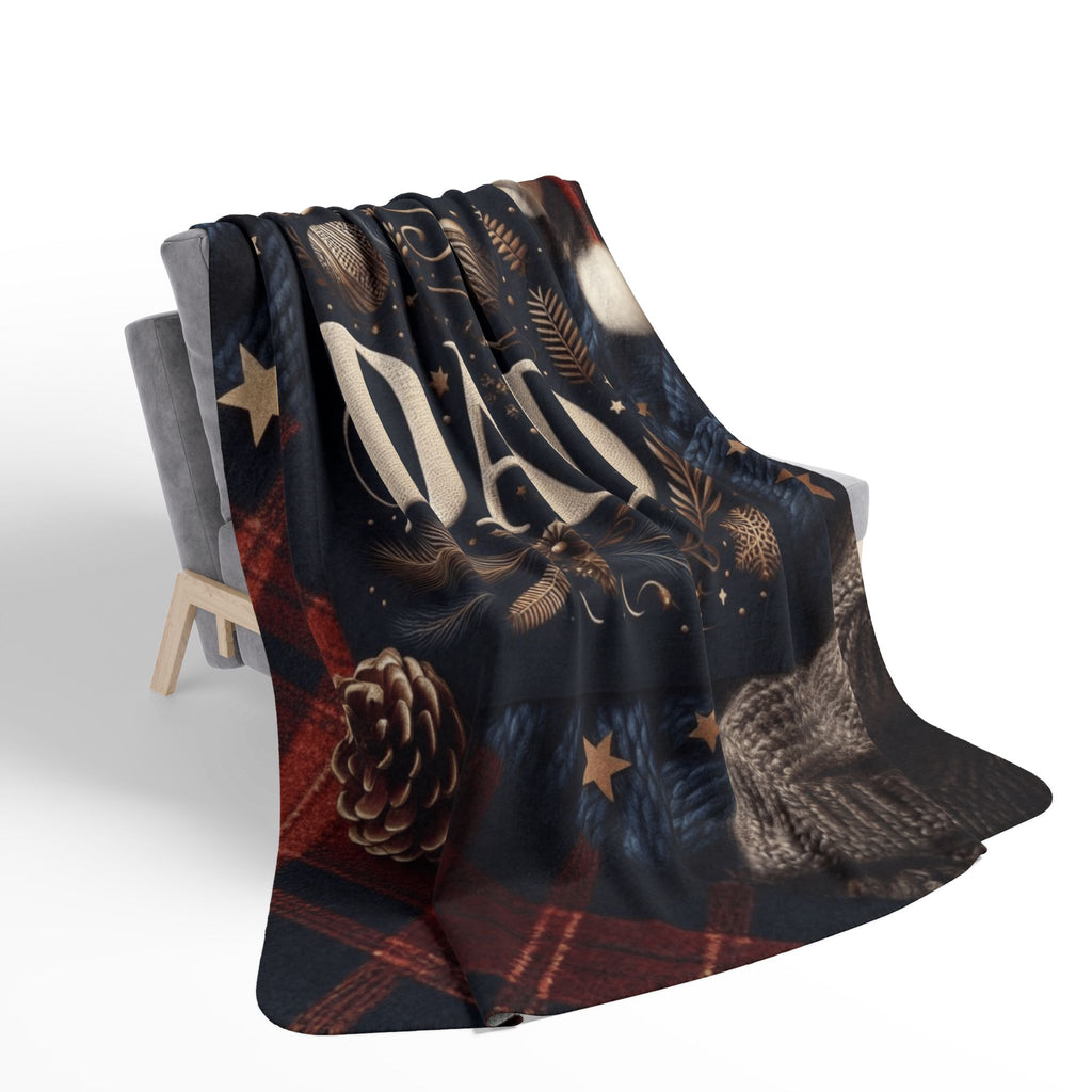 Dad Holiday Sherpa Blanket – Warm Cozy Fleece Throw for Christmas & Father’s Day Holiday Christmas Blanket,